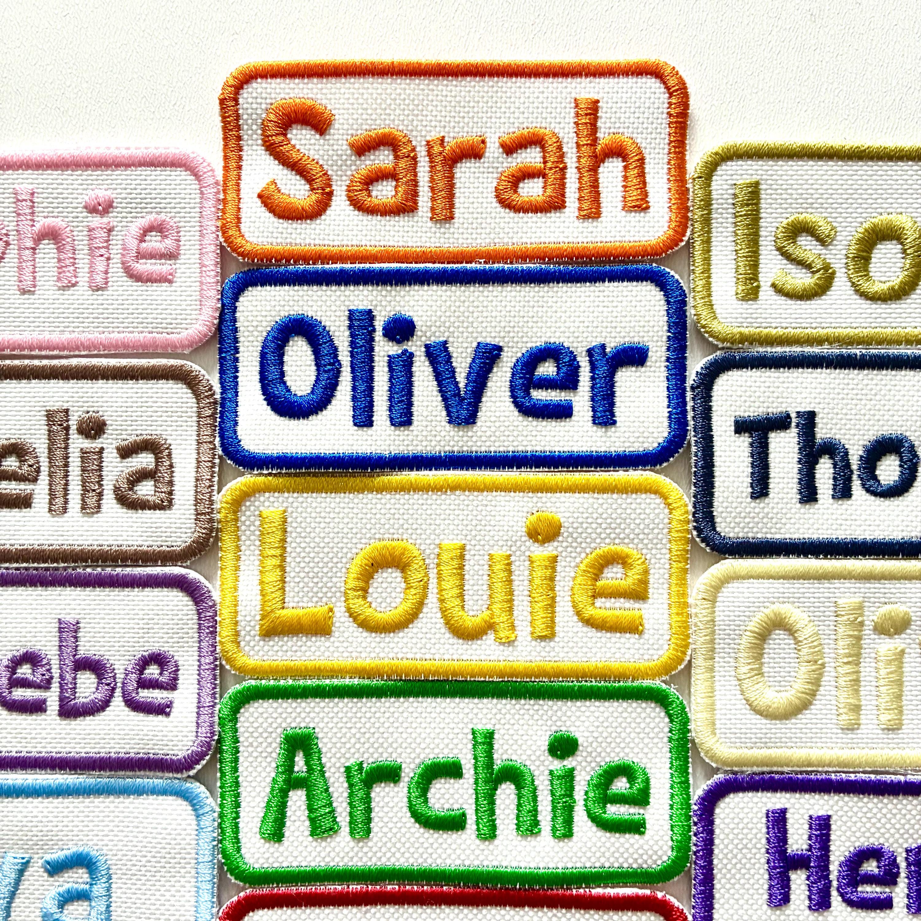 Personalised Embroidered Name Patch Iron On & Sew On Custom Text Badge (C1)