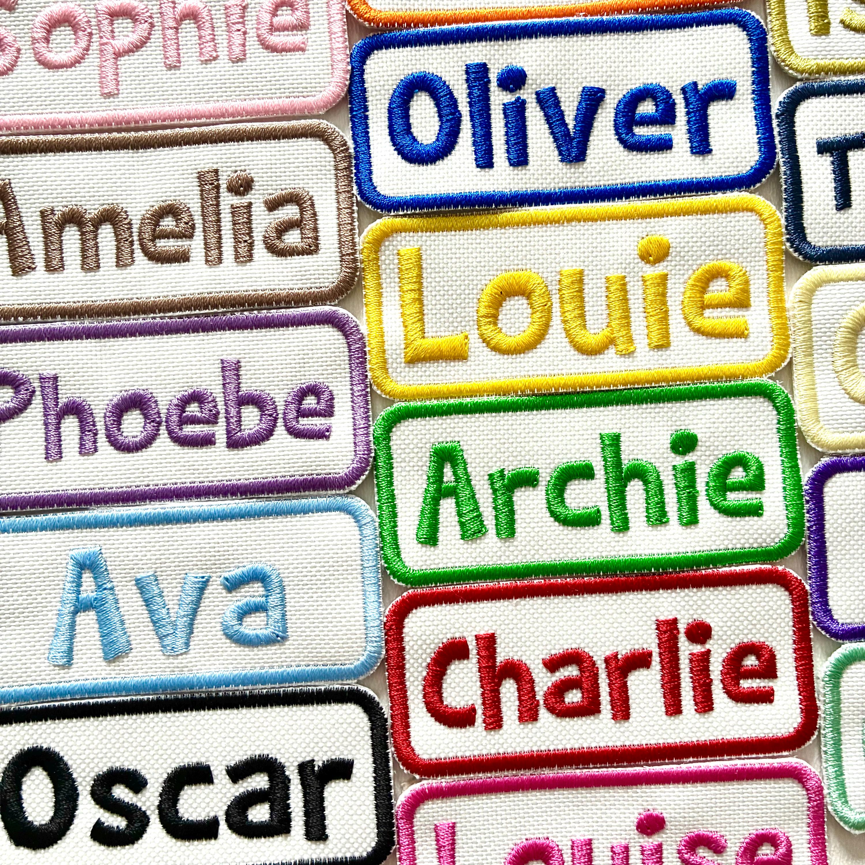 Personalised Embroidered Name Patch Iron On & Sew On Custom Text Badge (C1)