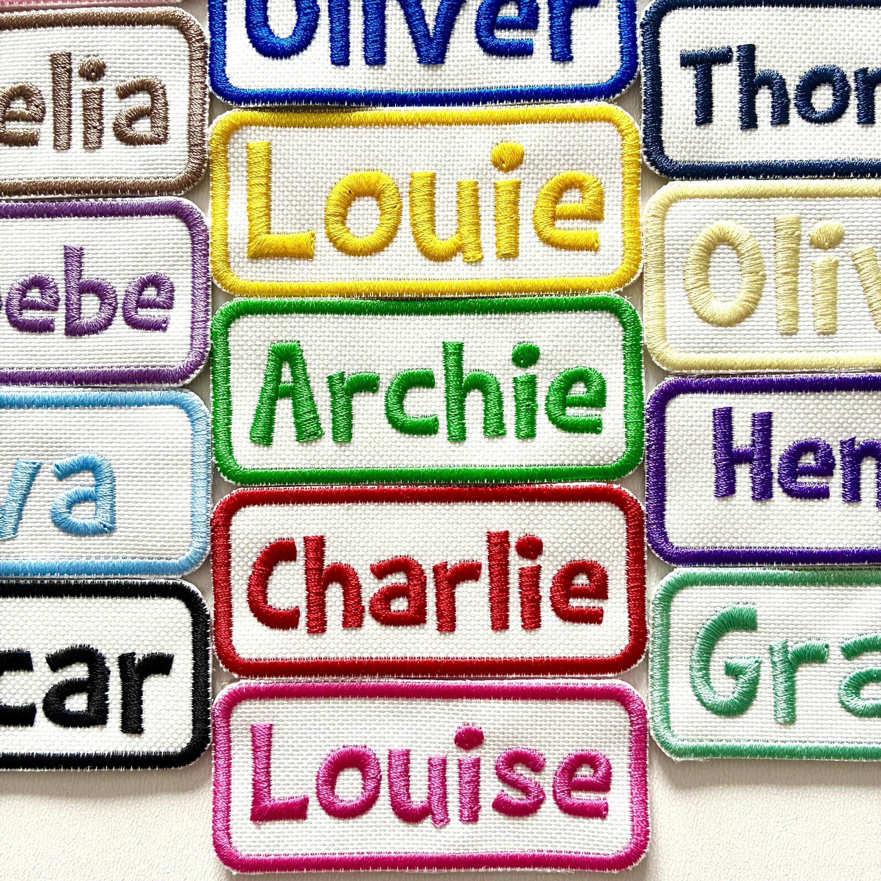 Personalised Embroidered Name Patch Iron On & Sew On Custom Text Badge (C1)