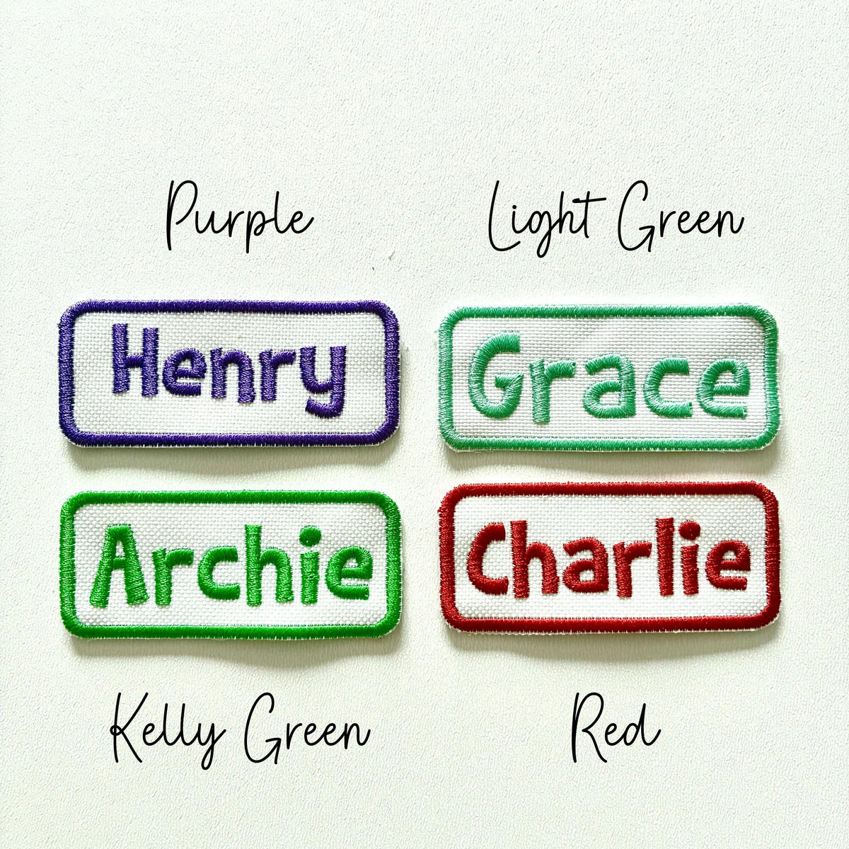 Personalised Embroidered Name Patch Iron On & Sew On Custom Text Badge (C1)