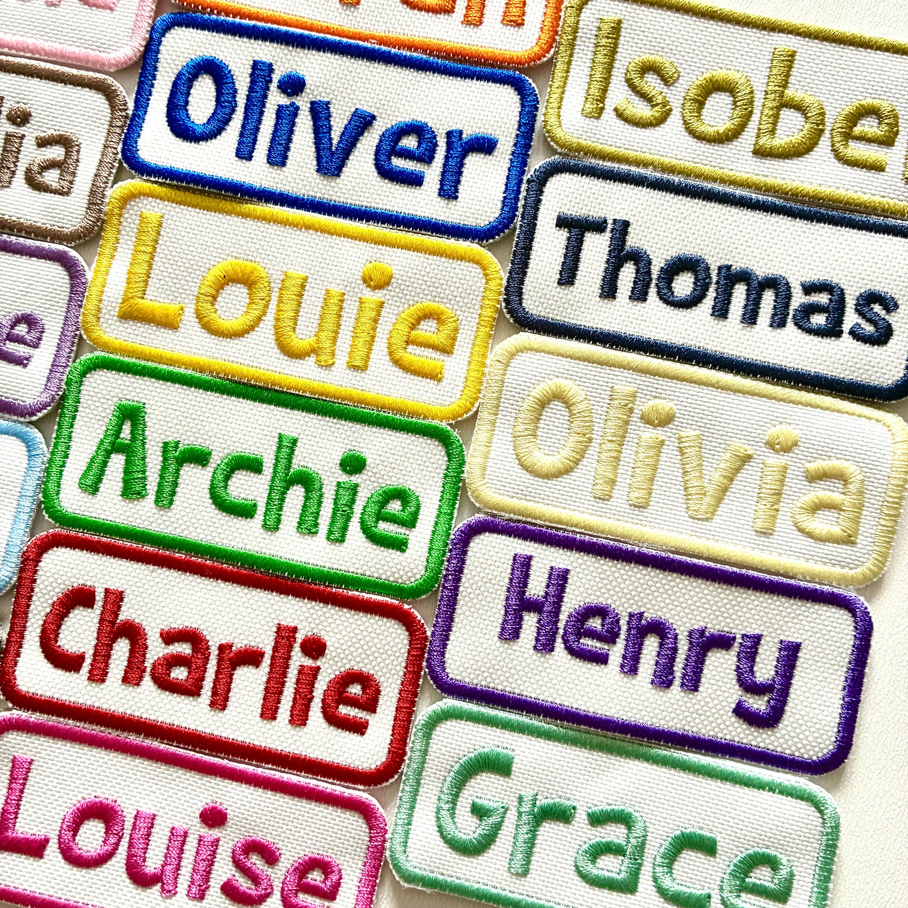 Personalised Embroidered Name Patch Iron On & Sew On Custom Text Badge (C1)