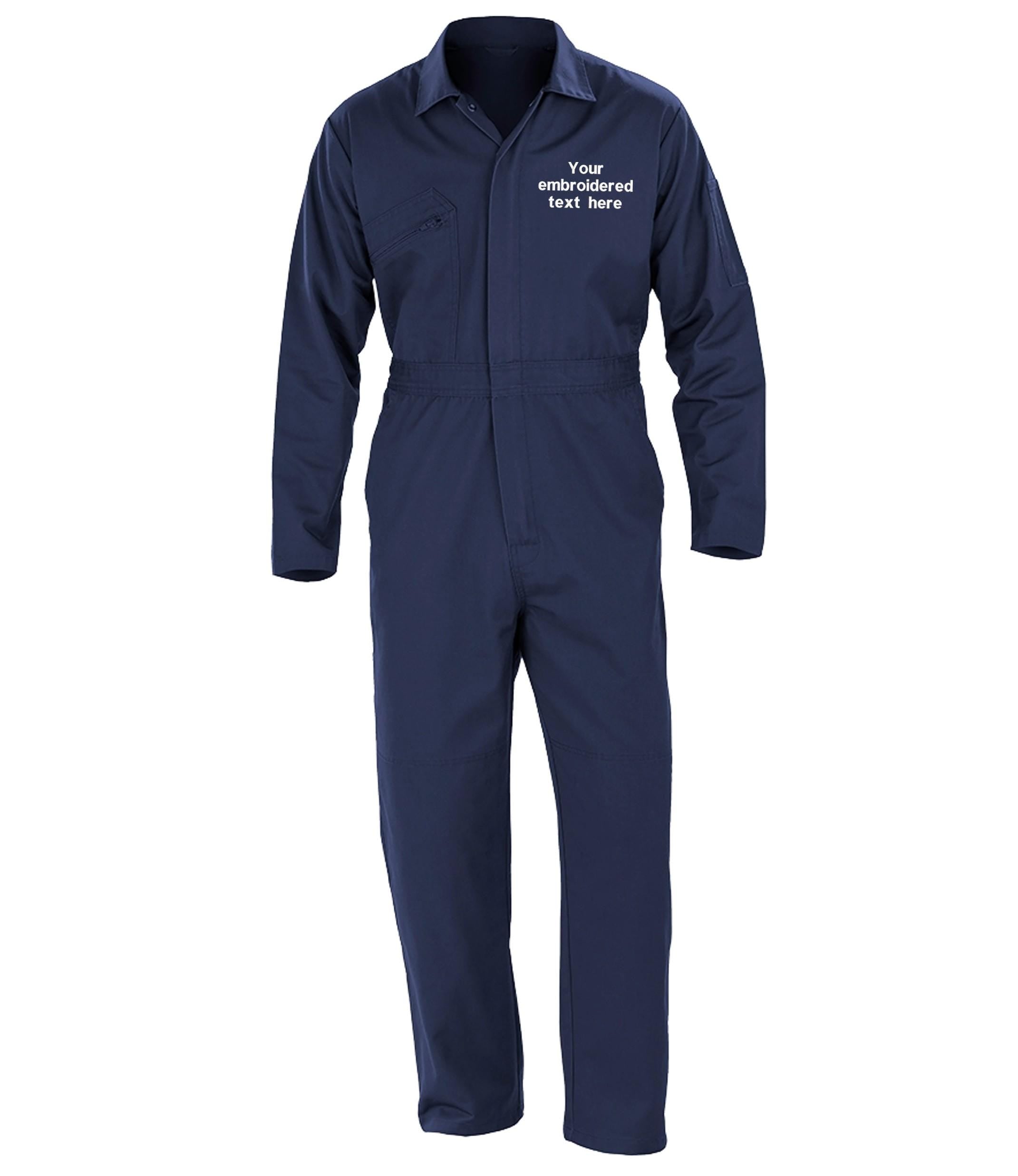 Embroidered Personalised Business Name Mechanic Overalls Custom Text Coveralls