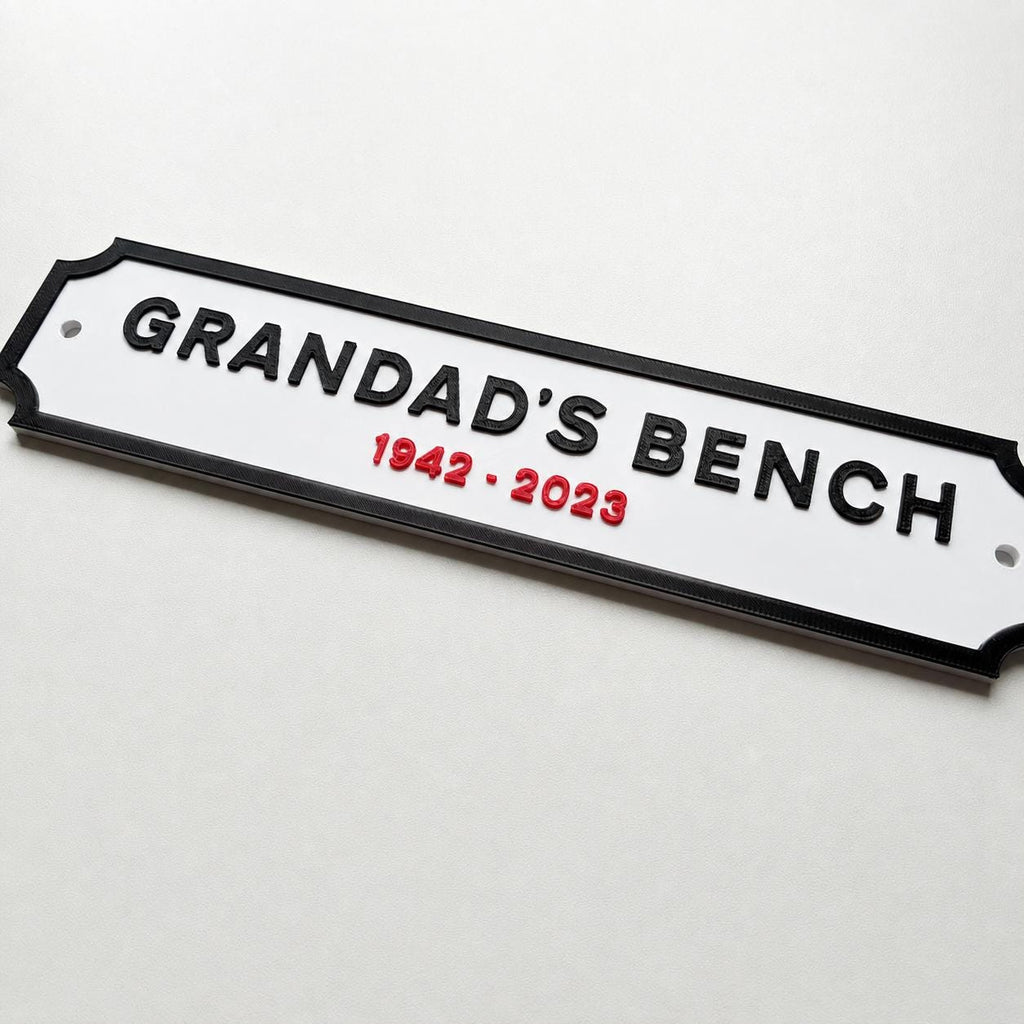 Personalised Text Sign – Custom Memorial Plaque Memory Bench Wall Plate