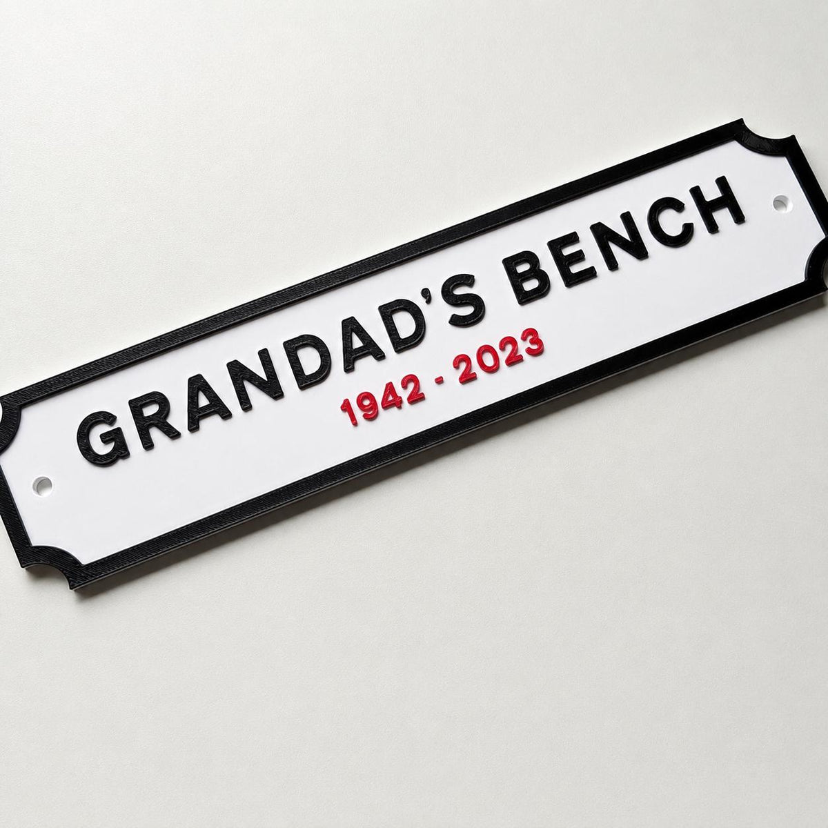 Personalised Text Sign – Custom Memorial Plaque Memory Bench Wall Plate