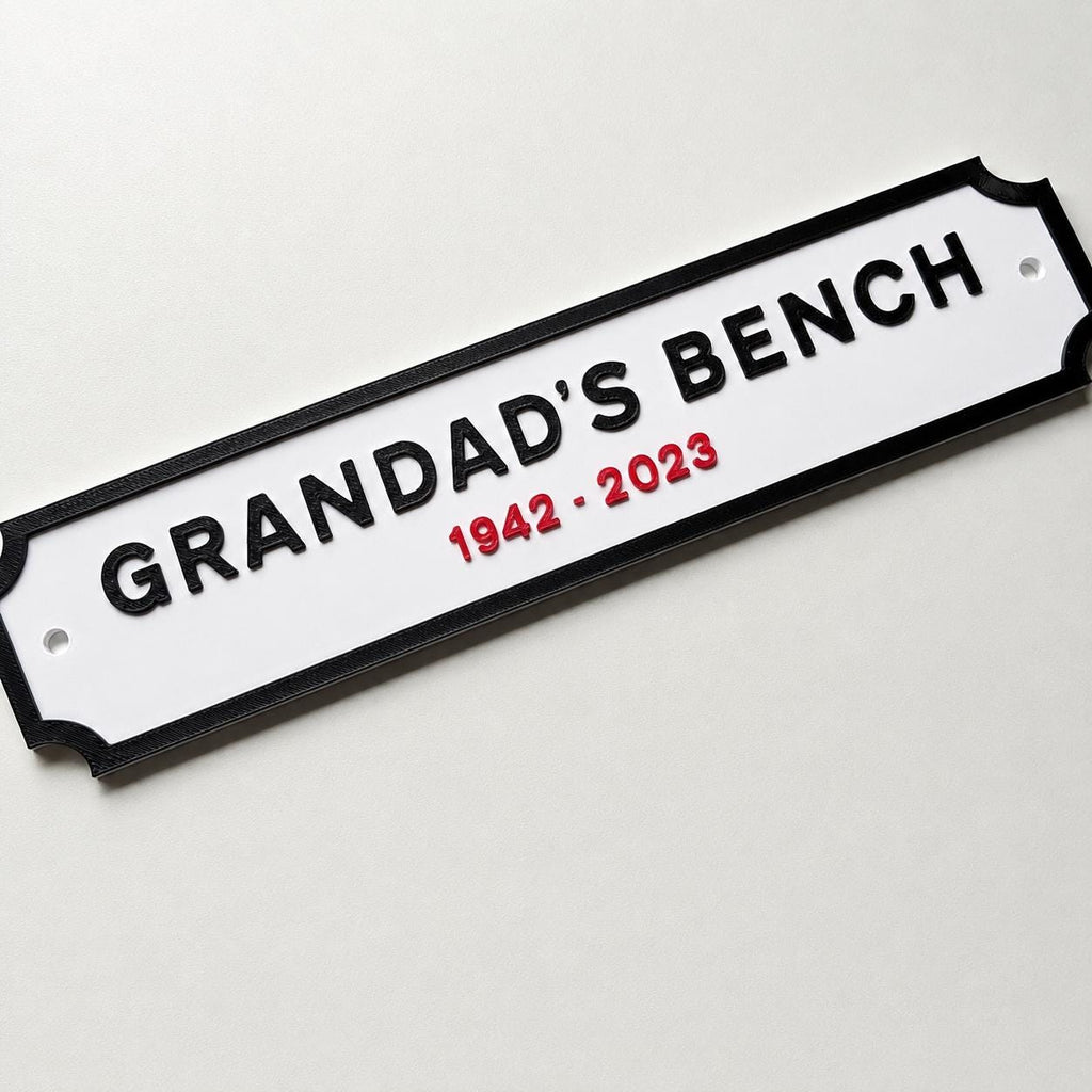 Personalised Text Sign – Custom Memorial Plaque Memory Bench Wall Plate
