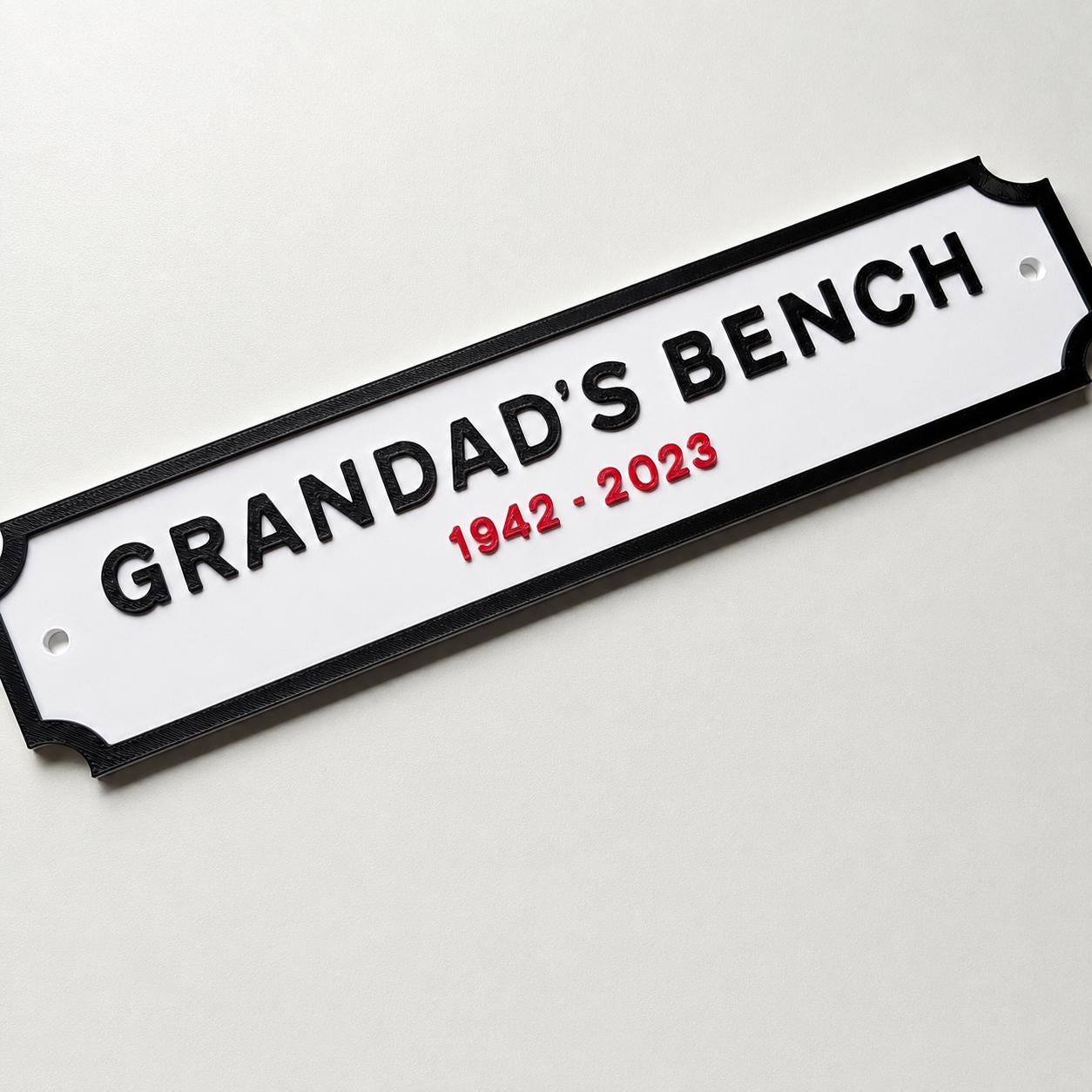 Personalised Text Sign – Custom Memorial Plaque Memory Bench Wall Plate