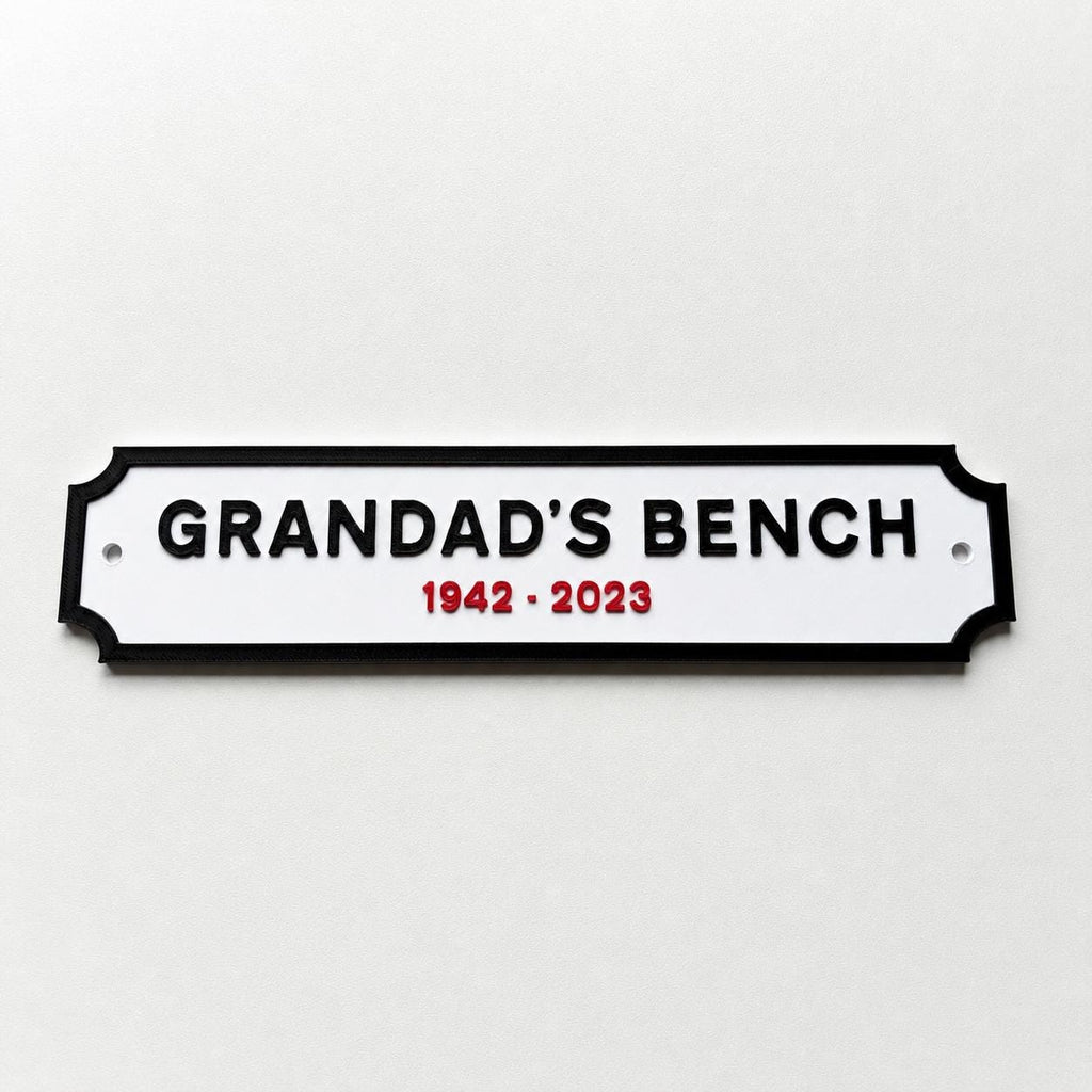 Personalised Text Sign – Custom Memorial Plaque Memory Bench Wall Plate