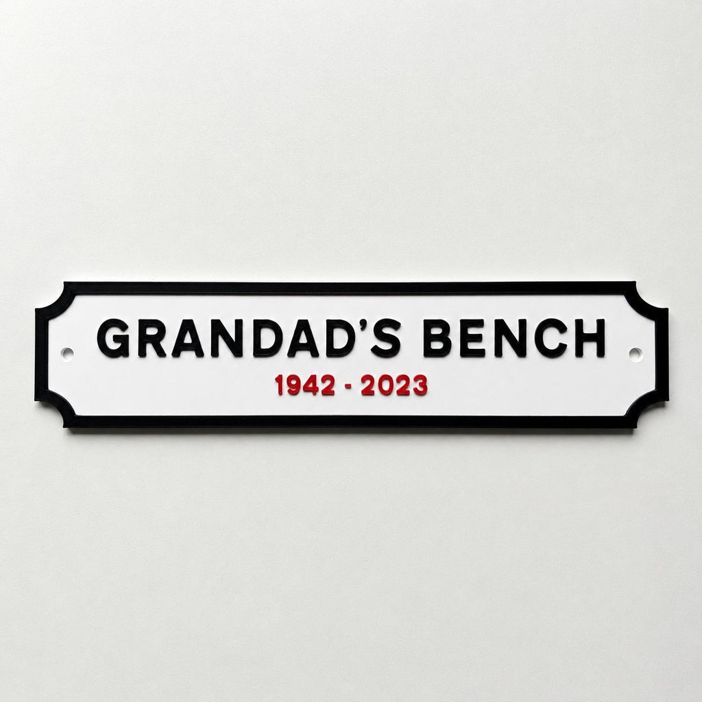 Personalised Text Sign – Custom Memorial Plaque Memory Bench Wall Plate