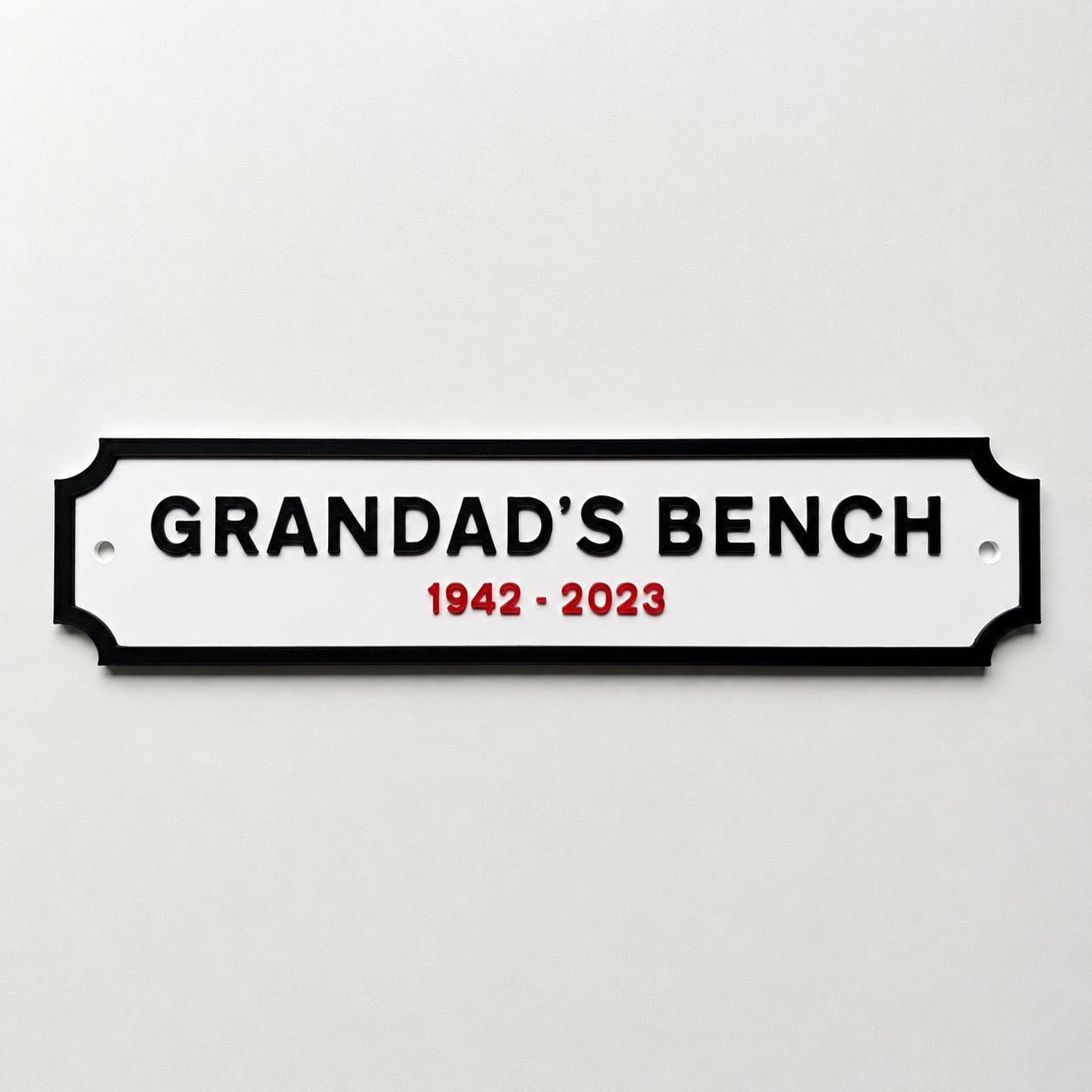 Personalised Text Sign – Custom Memorial Plaque Memory Bench Wall Plate