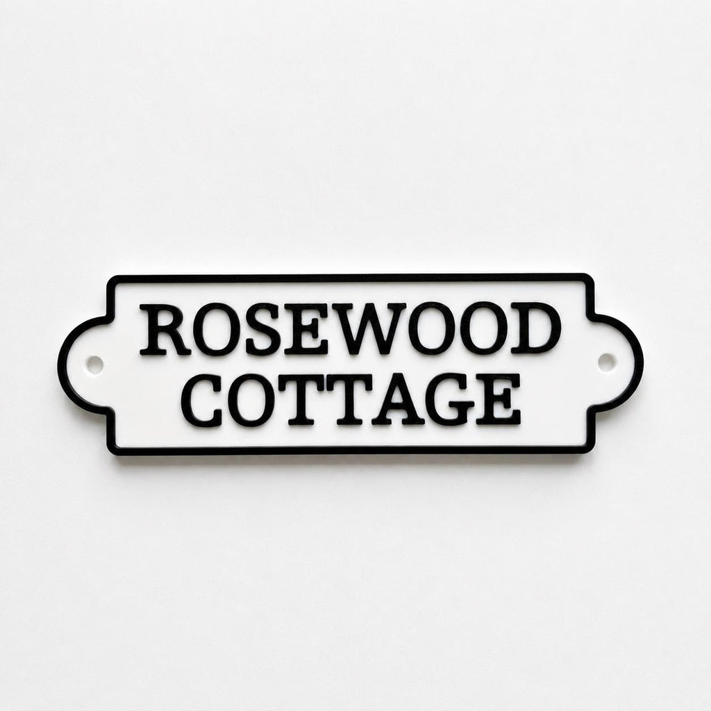Personalised Text Sign Custom House Name Plaque Garden Wall Plate Memorial Bench