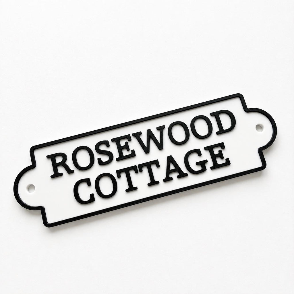 Personalised Text Sign Custom House Name Plaque Garden Wall Plate Memorial Bench