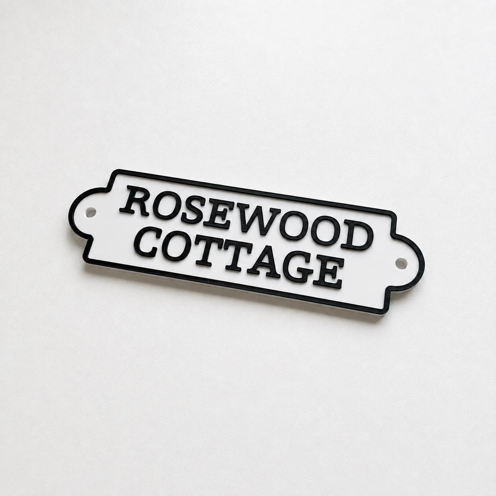 Personalised Text Sign Custom House Name Plaque Garden Wall Plate Memorial Bench