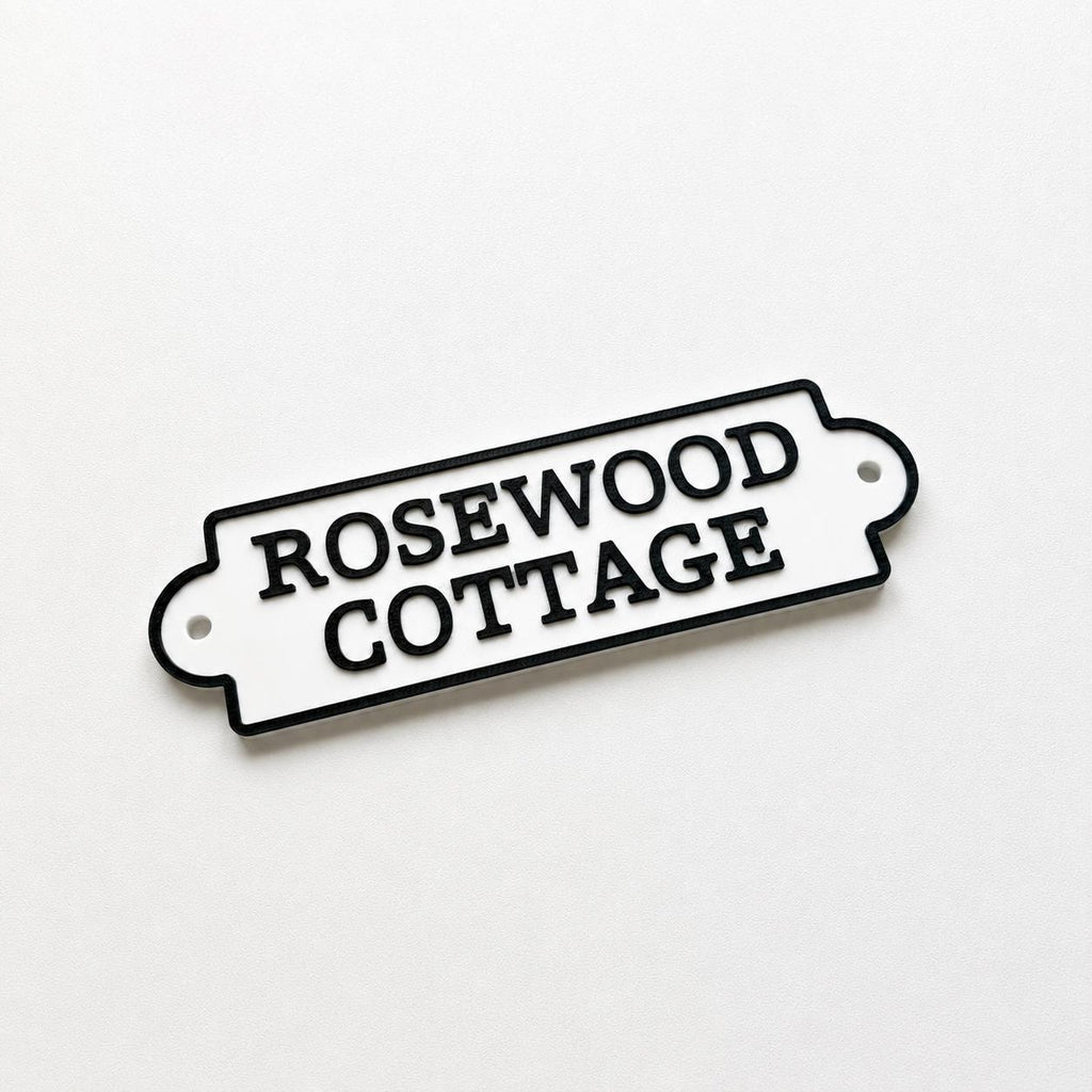 Personalised Text Sign Custom House Name Plaque Garden Wall Plate Memorial Bench