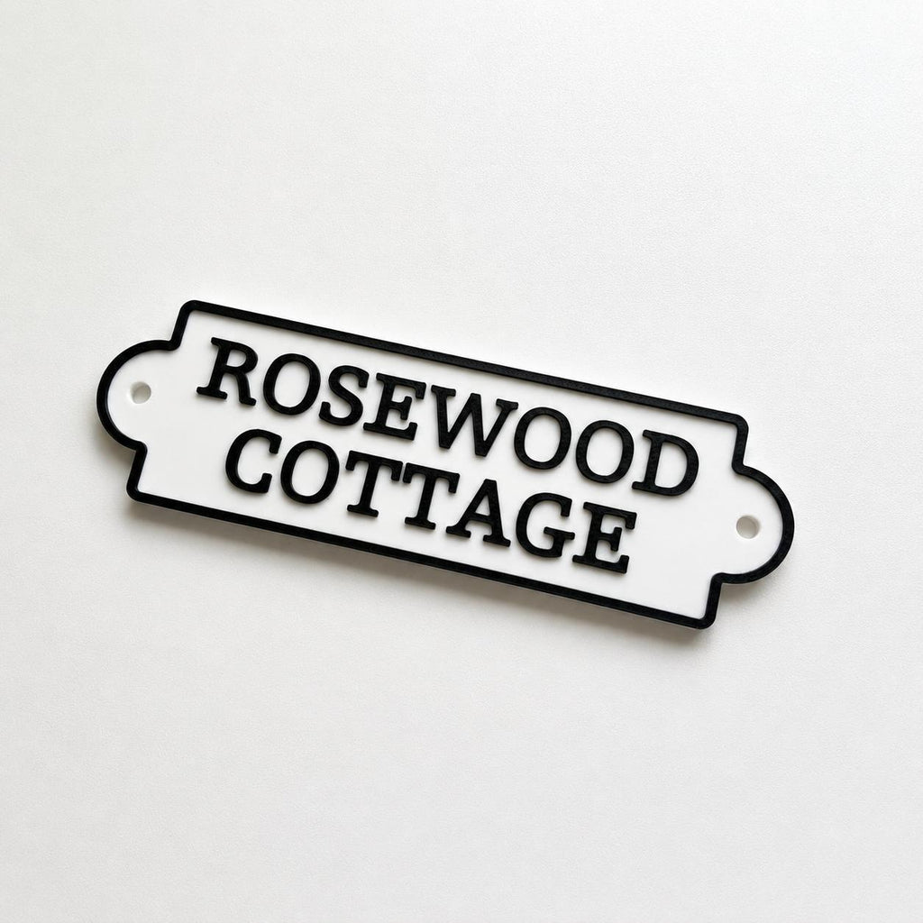 Personalised Text Sign Custom House Name Plaque Garden Wall Plate Memorial Bench