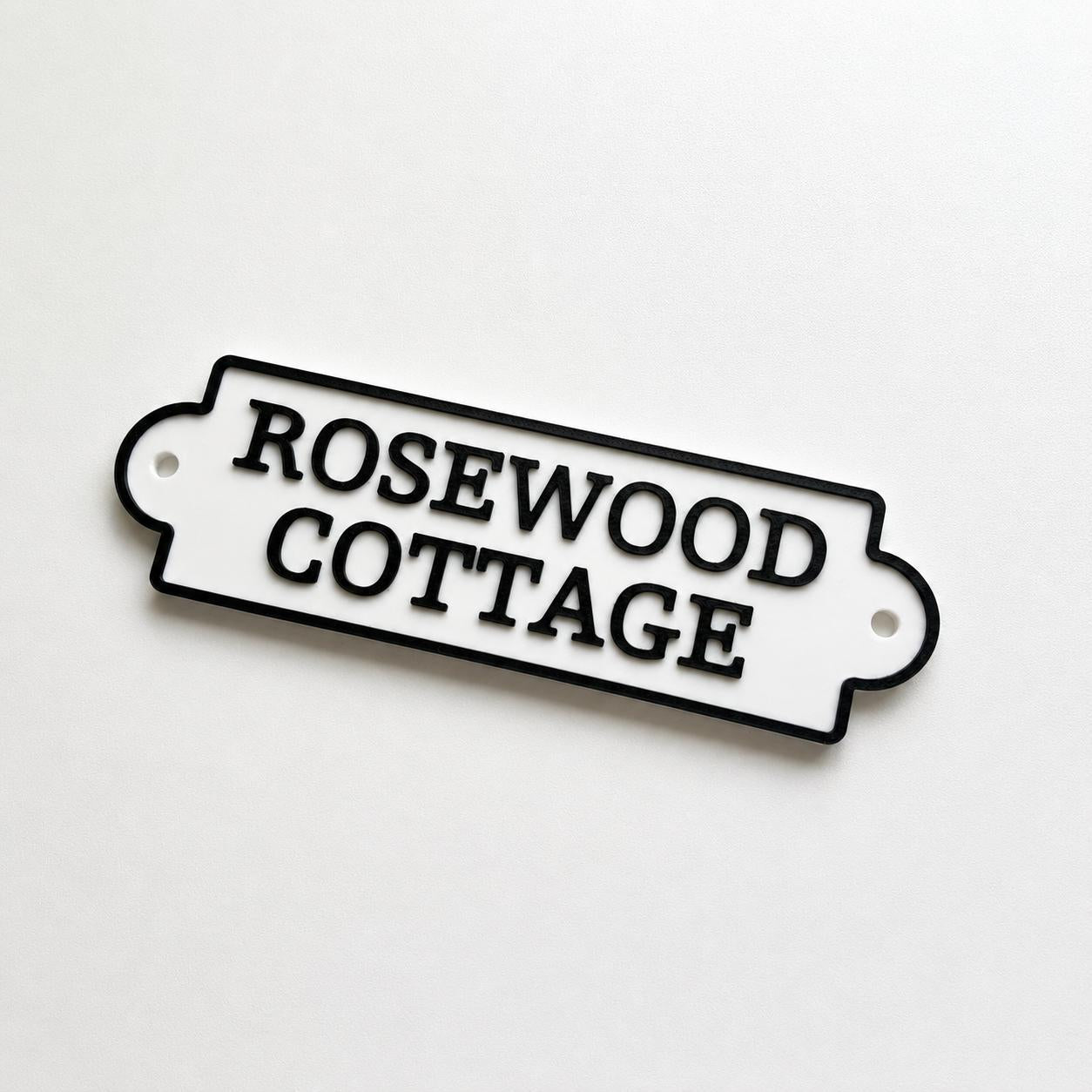 Personalised Text Sign Custom House Name Plaque Garden Wall Plate Memorial Bench