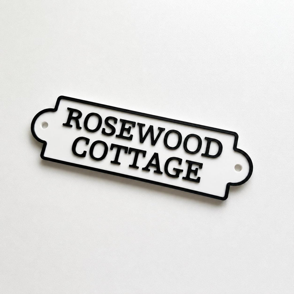 Personalised Text Sign Custom House Name Plaque Garden Wall Plate Memorial Bench
