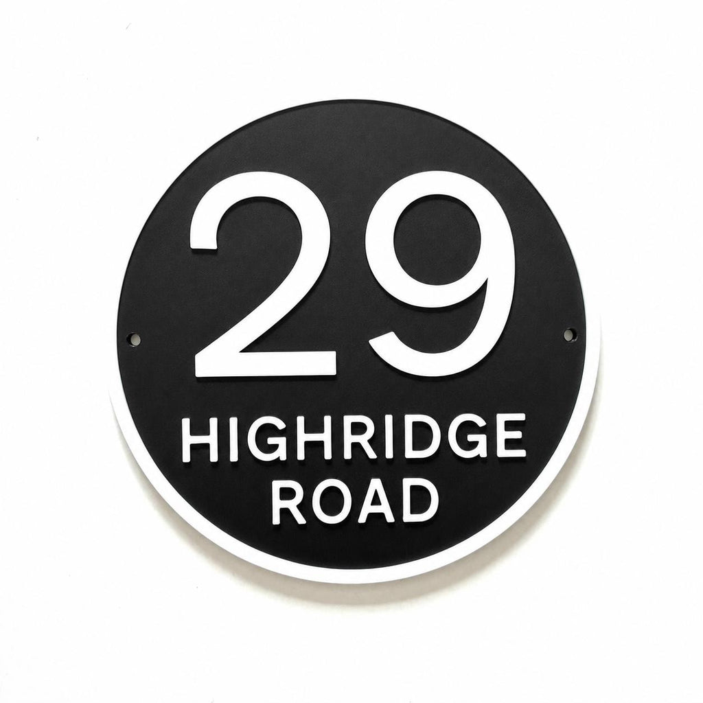 Personalised House Number Sign Custom Street Name Text Plaque Garden Wall Plate