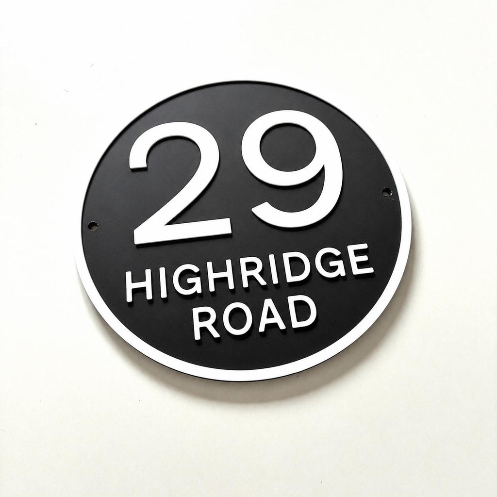 Personalised House Number Sign Custom Street Name Text Plaque Garden Wall Plate