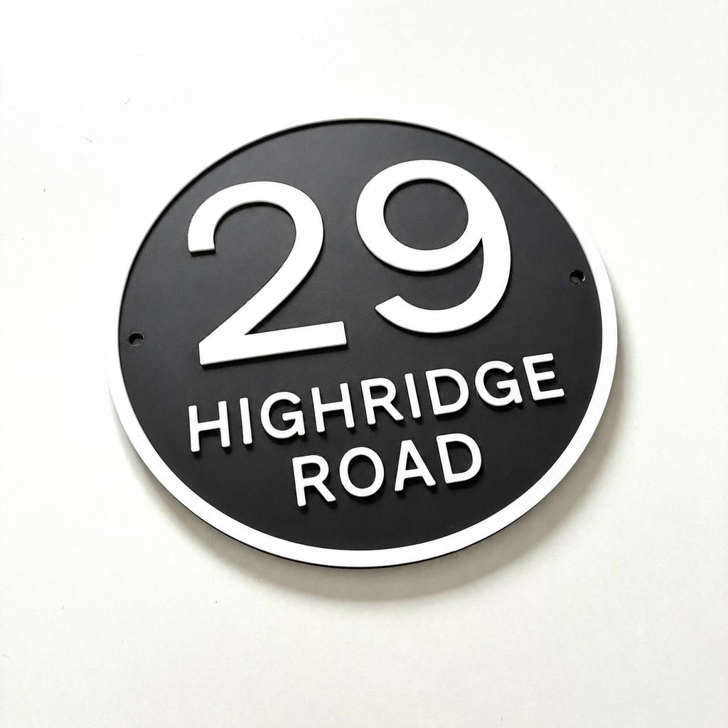Personalised House Number Sign Custom Street Name Text Plaque Garden Wall Plate