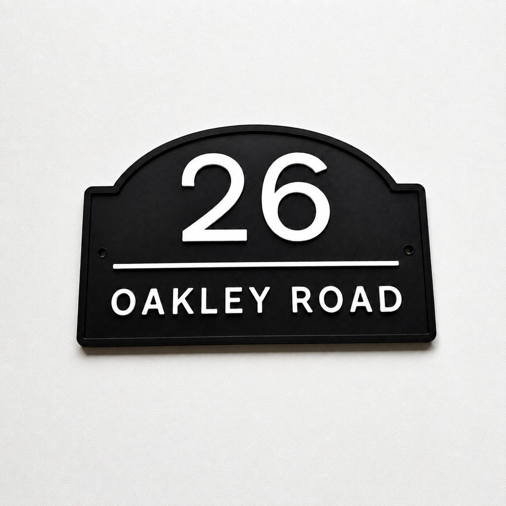 Personalised House Number Sign Modern Custom Street Name Text Plaque Wall Plate