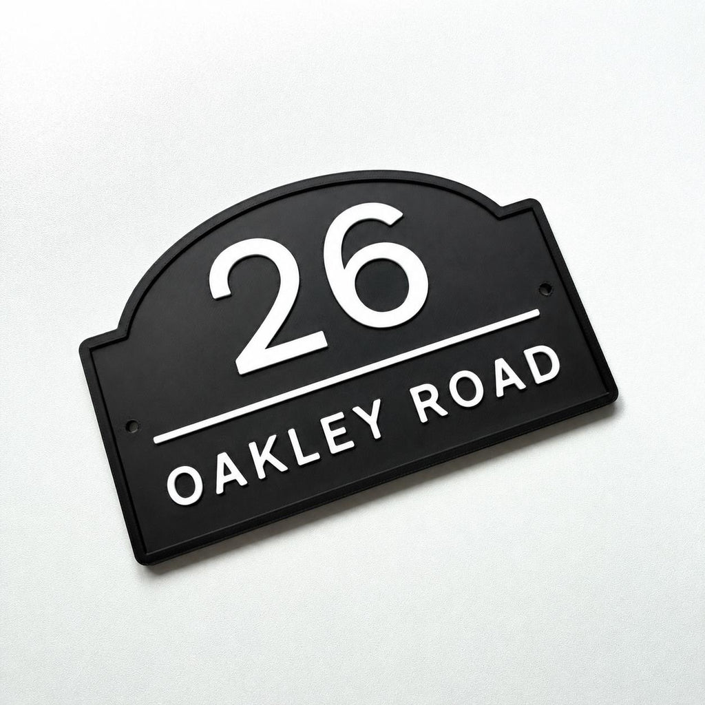 Personalised House Number Sign Modern Custom Street Name Text Plaque Wall Plate