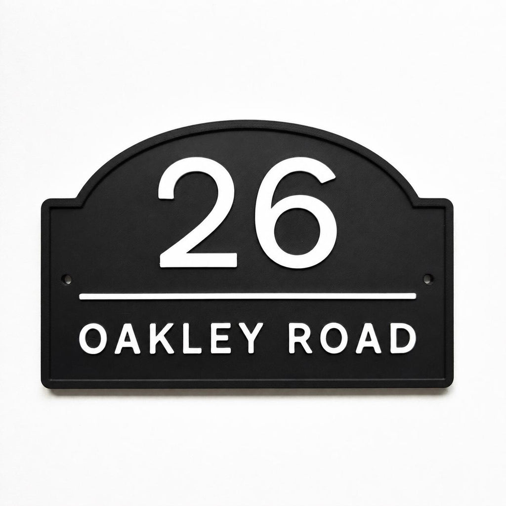 Personalised House Number Sign Modern Custom Street Name Text Plaque Wall Plate