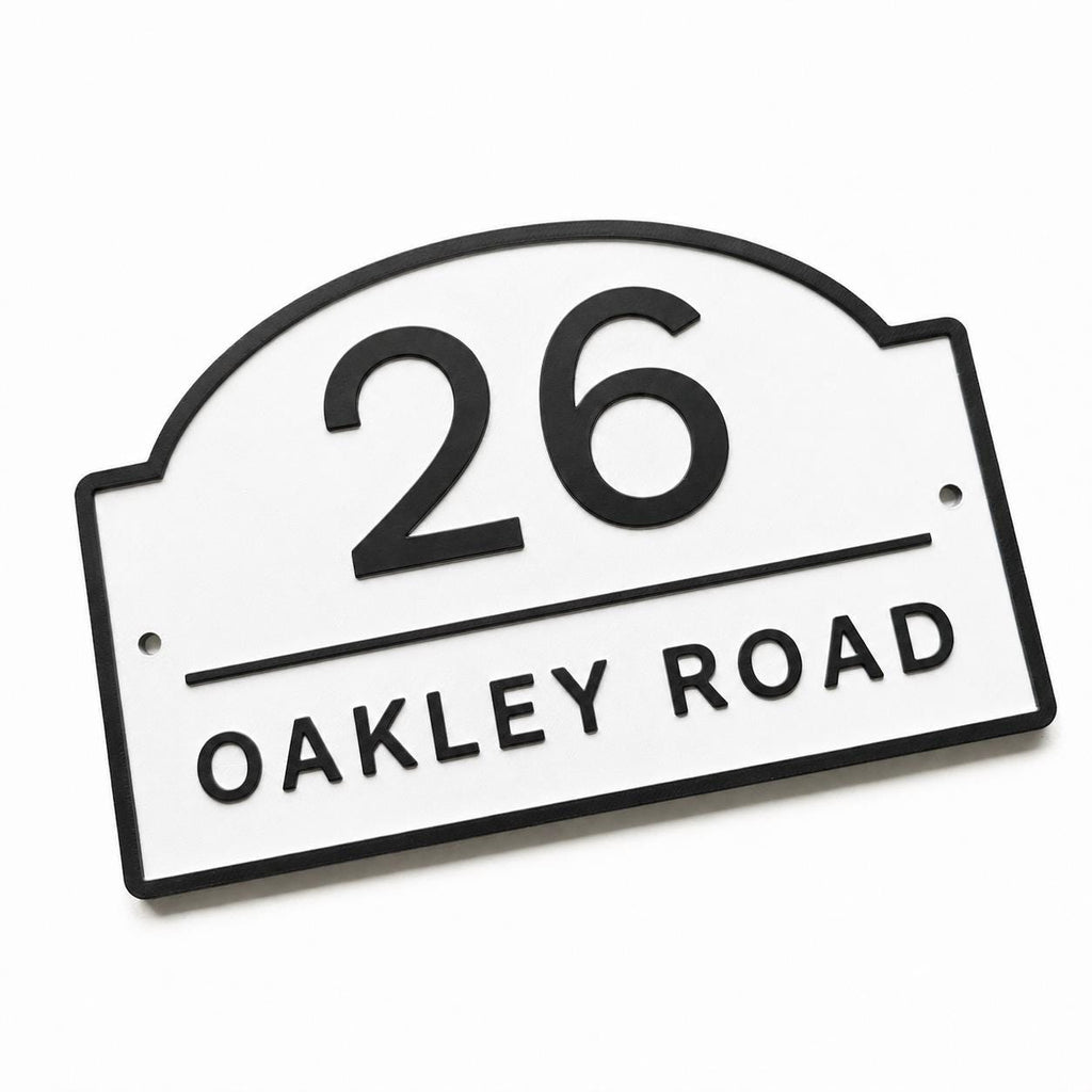 Personalised House Number Sign Modern Custom Street Name Text Plaque Wall Plate