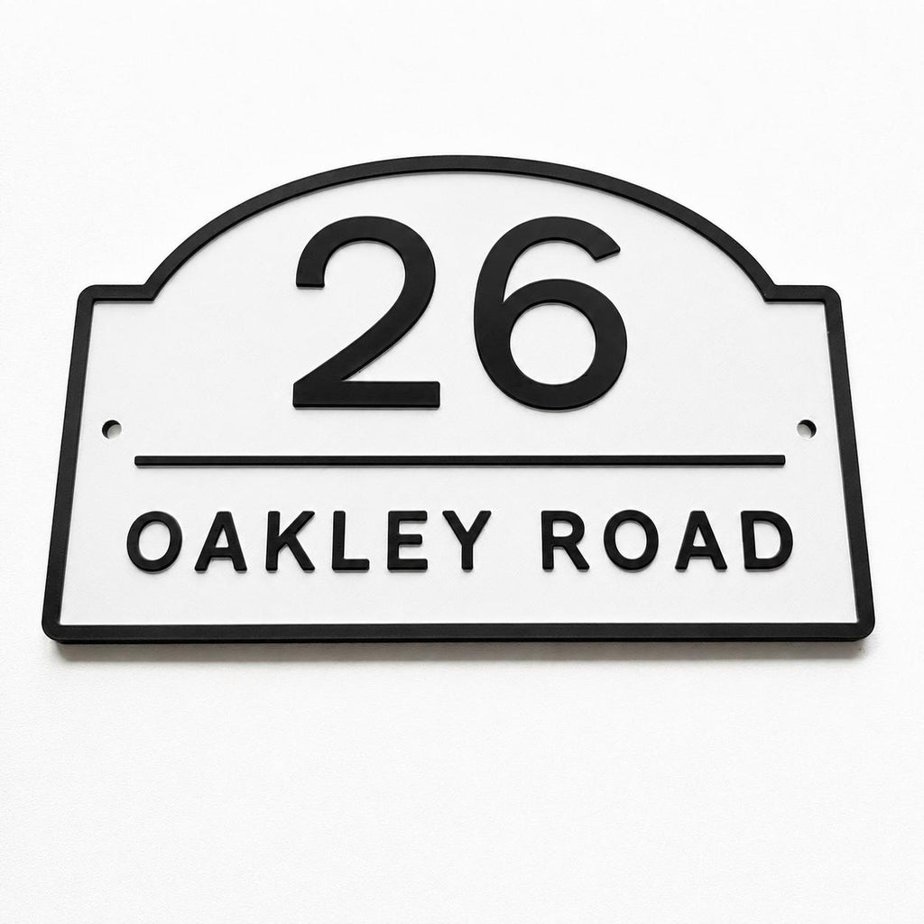 Personalised House Number Sign Modern Custom Street Name Text Plaque Wall Plate
