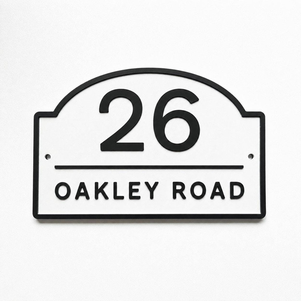 Personalised House Number Sign Modern Custom Street Name Text Plaque Wall Plate