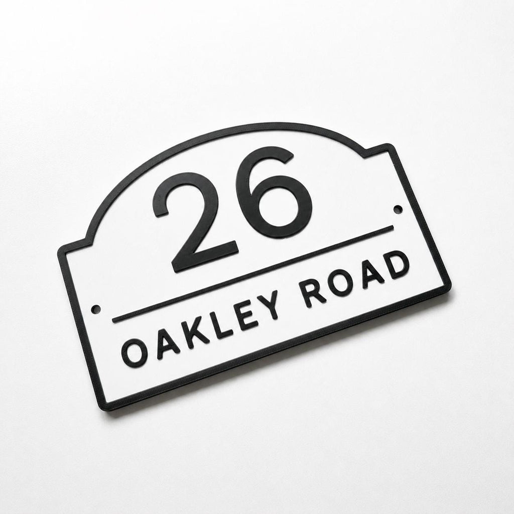 Personalised House Number Sign Modern Custom Street Name Text Plaque Wall Plate