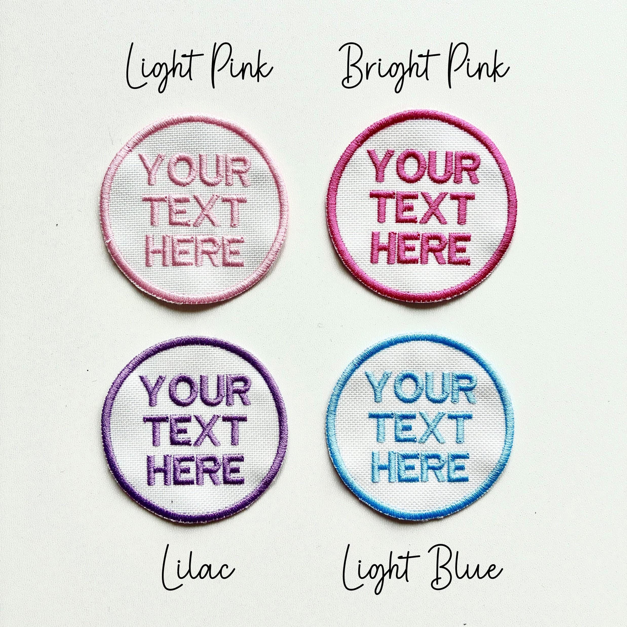 Personalised Embroidered Text Circle Patch Iron On & Sew On Custom Name Badge