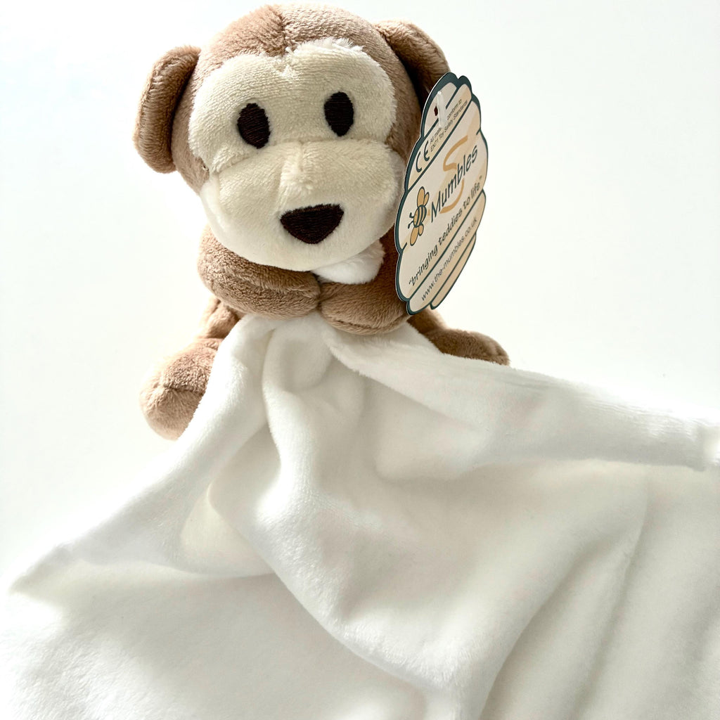 Embroidered Personalised Monkey Plush Comforter Cuddly Blanket Keepsake Gift