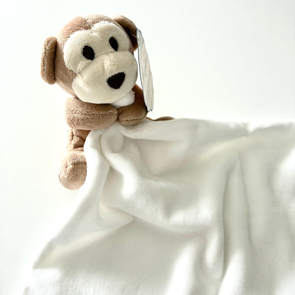 Embroidered Personalised Monkey Plush Comforter Cuddly Blanket Keepsake Gift