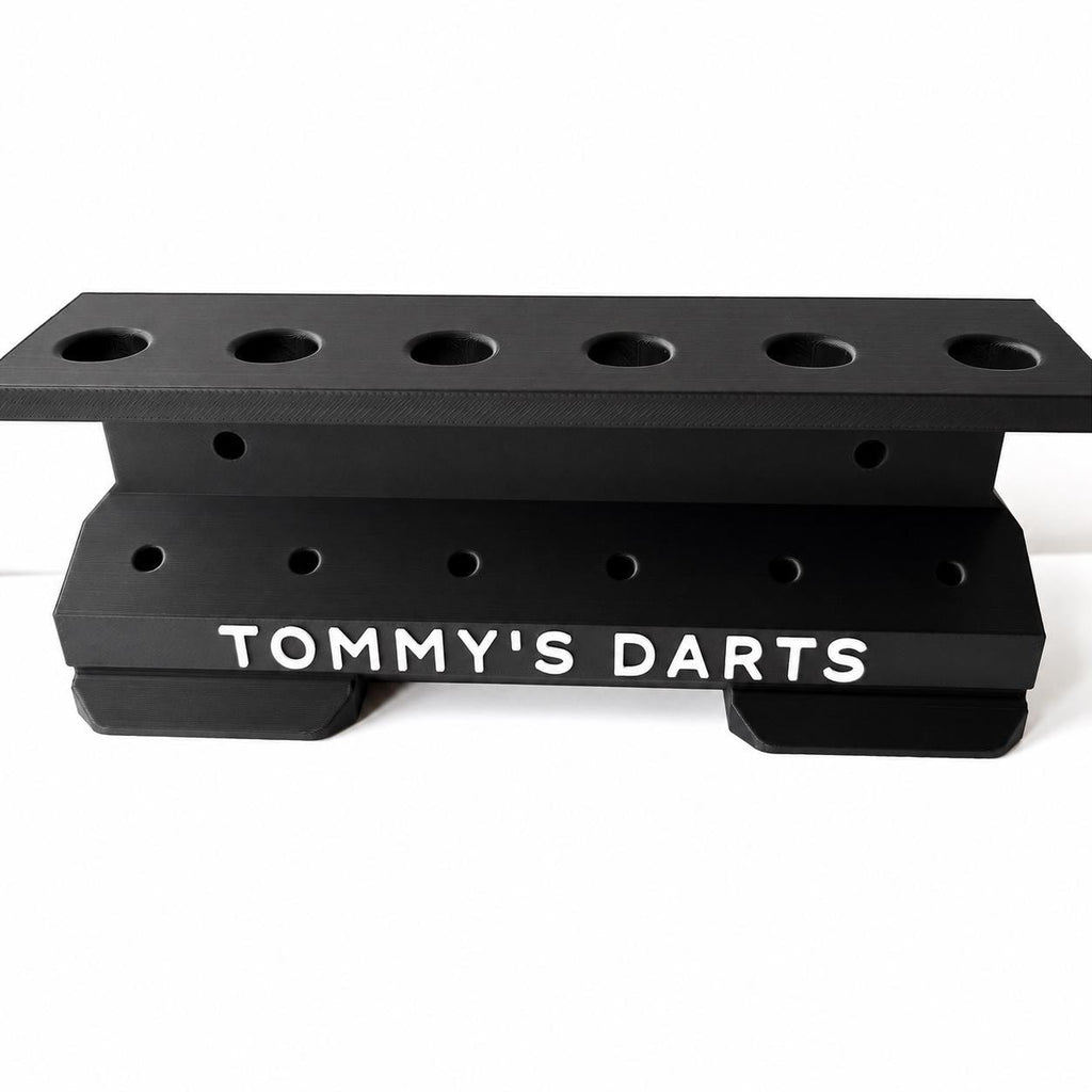 Personalised 6-Slot Darts Holder Name Text Wall Mounted/Freestanding Rack Stand