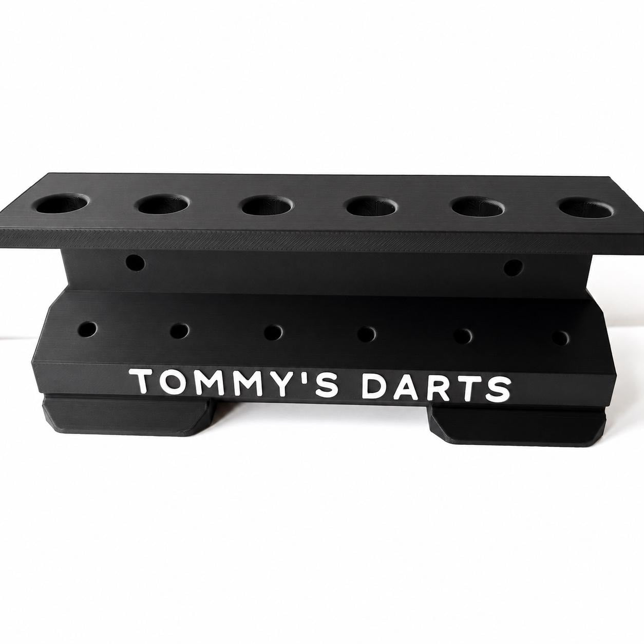 Personalised 6-Slot Darts Holder Name Text Wall Mounted/Freestanding Rack Stand