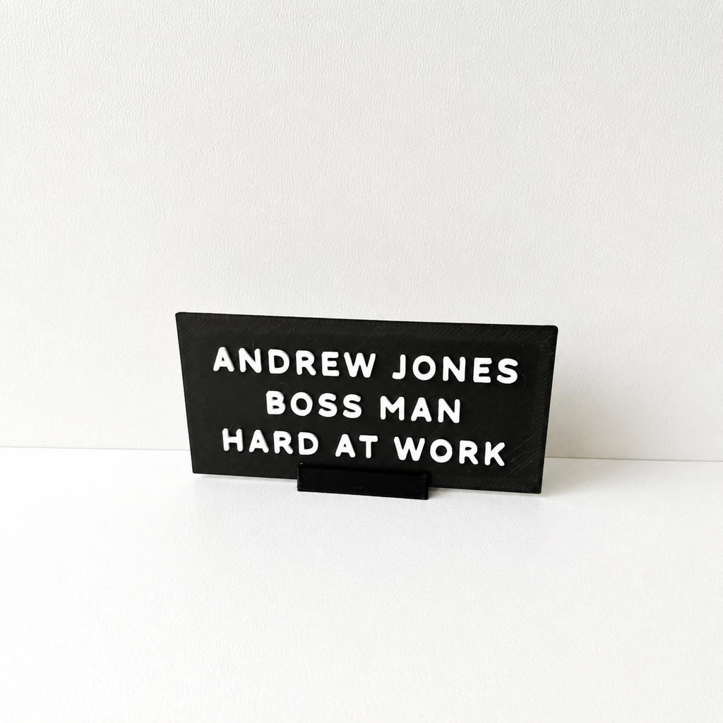 Personalised Mini Desk Sign Novelty Office Work Teacher Funny Gift Name Plate