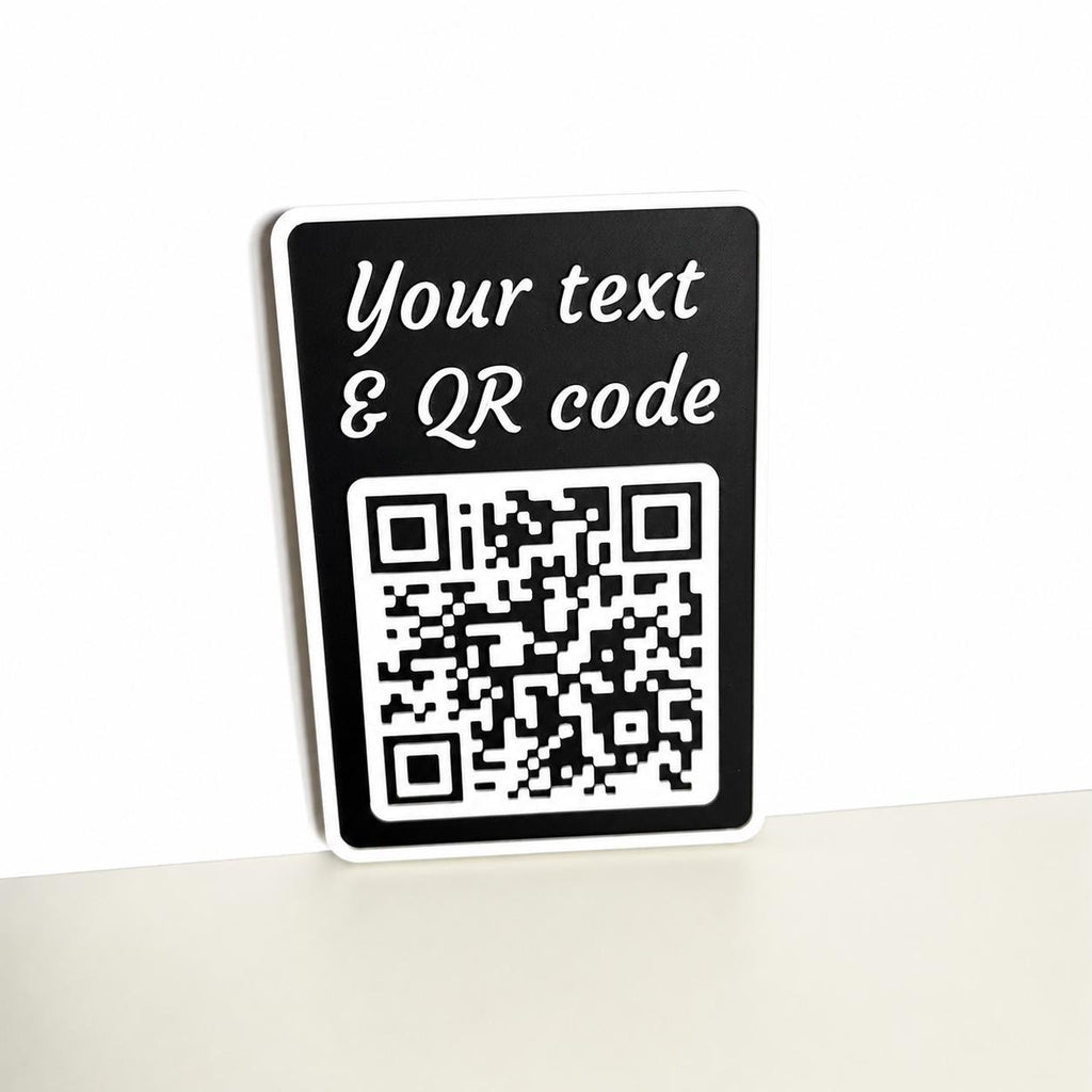 Personalised QR Code Sign Custom Social Media Follow Link Business Website Wi-Fi