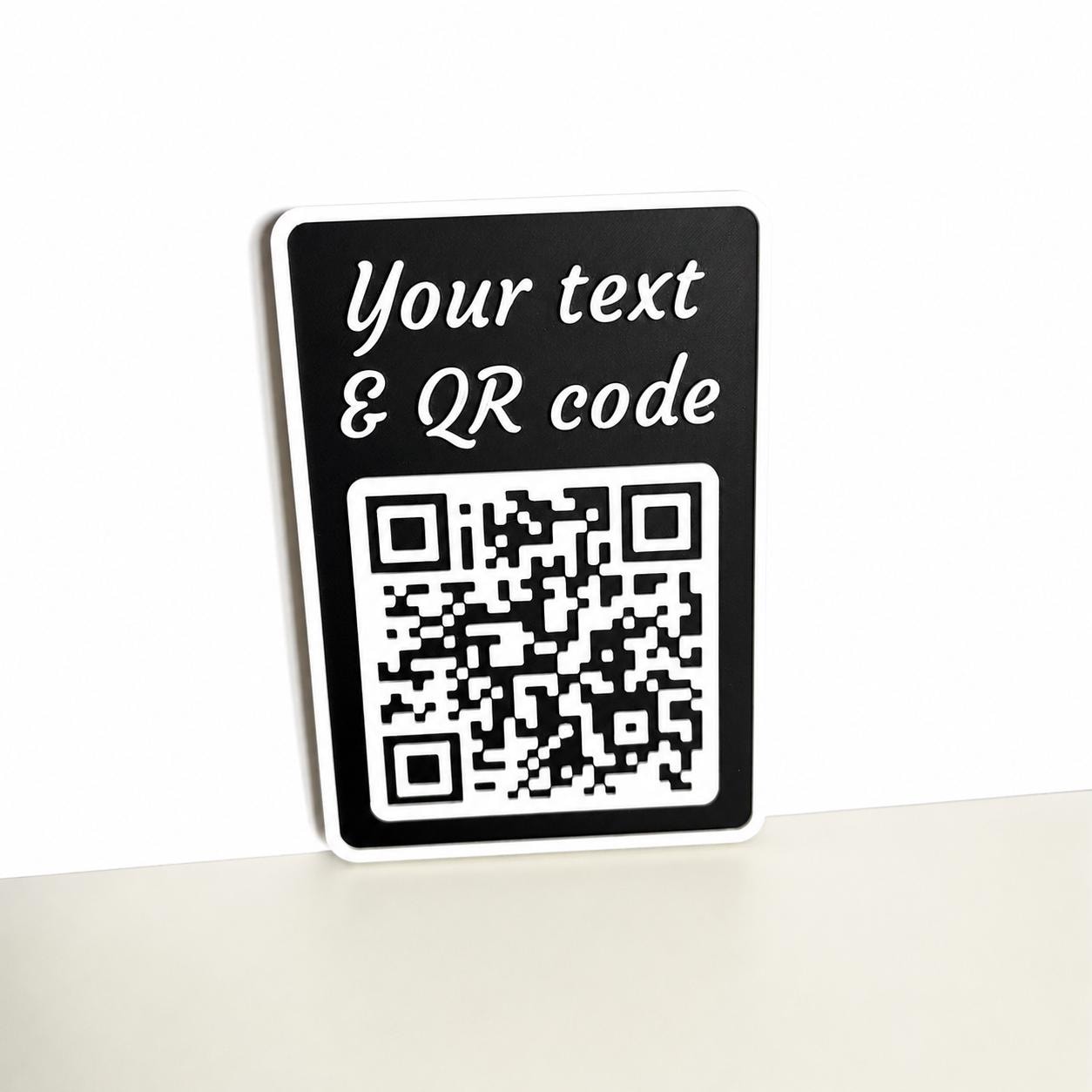 Personalised QR Code Sign Custom Social Media Follow Link Business Website Wi-Fi