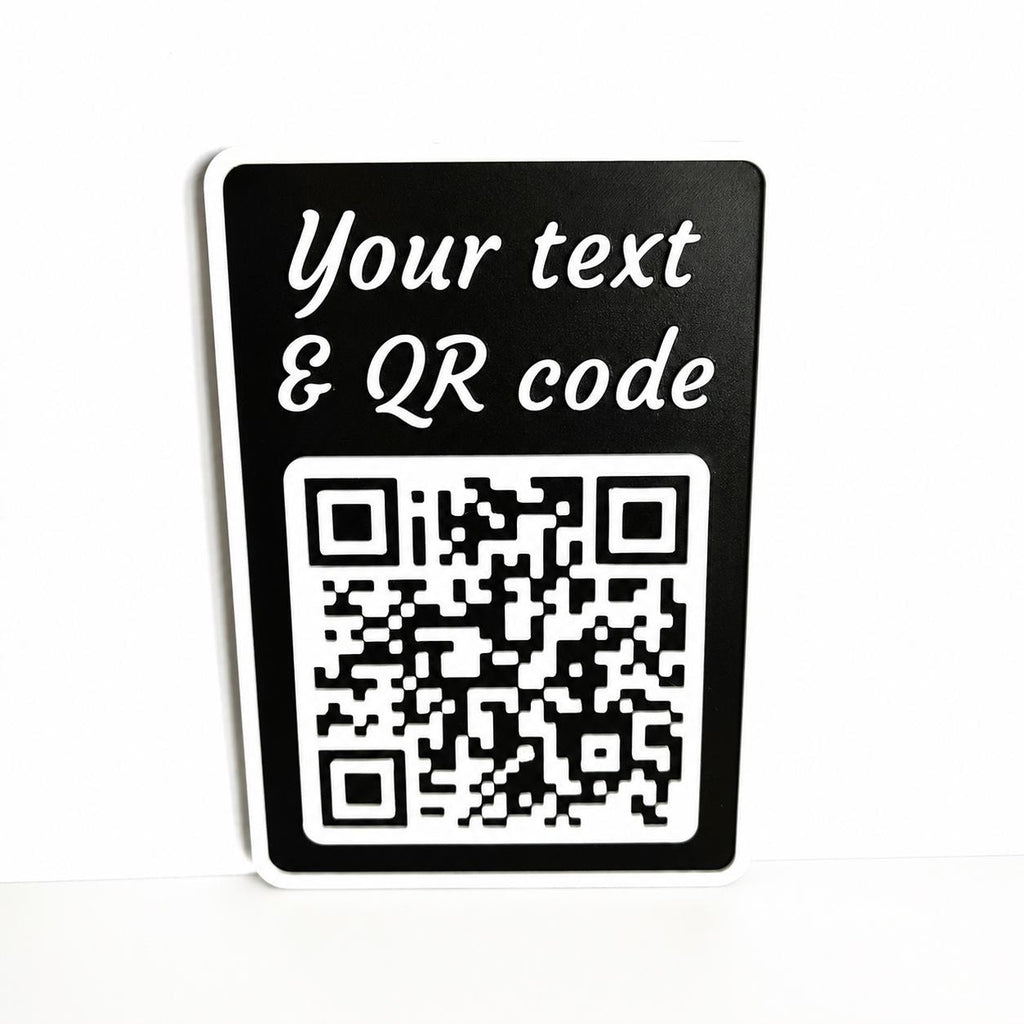 Personalised QR Code Sign Custom Social Media Follow Link Business Website Wi-Fi