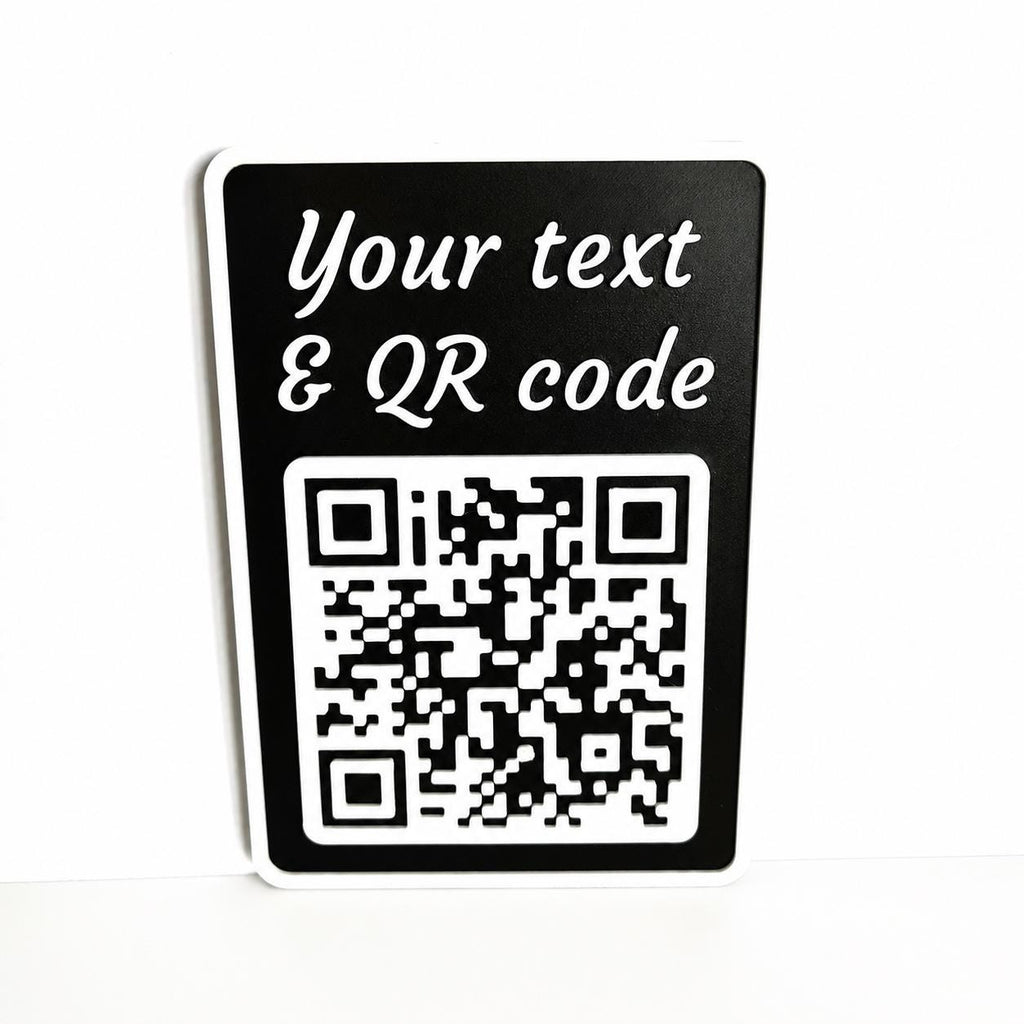 Personalised QR Code Sign Custom Social Media Follow Link Business Website Wi-Fi