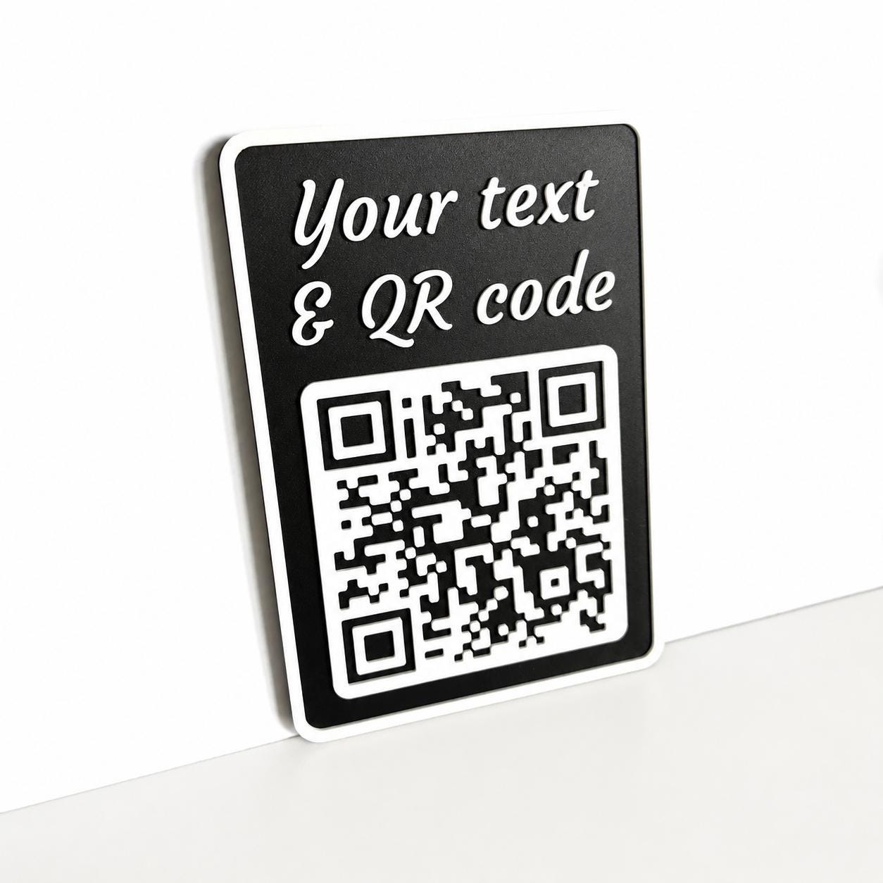 Personalised QR Code Sign Custom Social Media Follow Link Business Website Wi-Fi