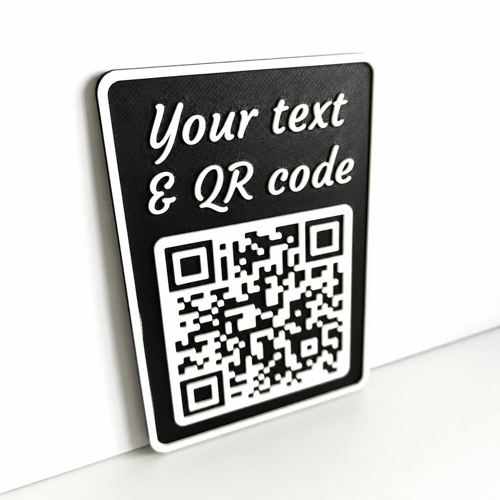Personalised QR Code Sign Custom Social Media Follow Link Business Website Wi-Fi