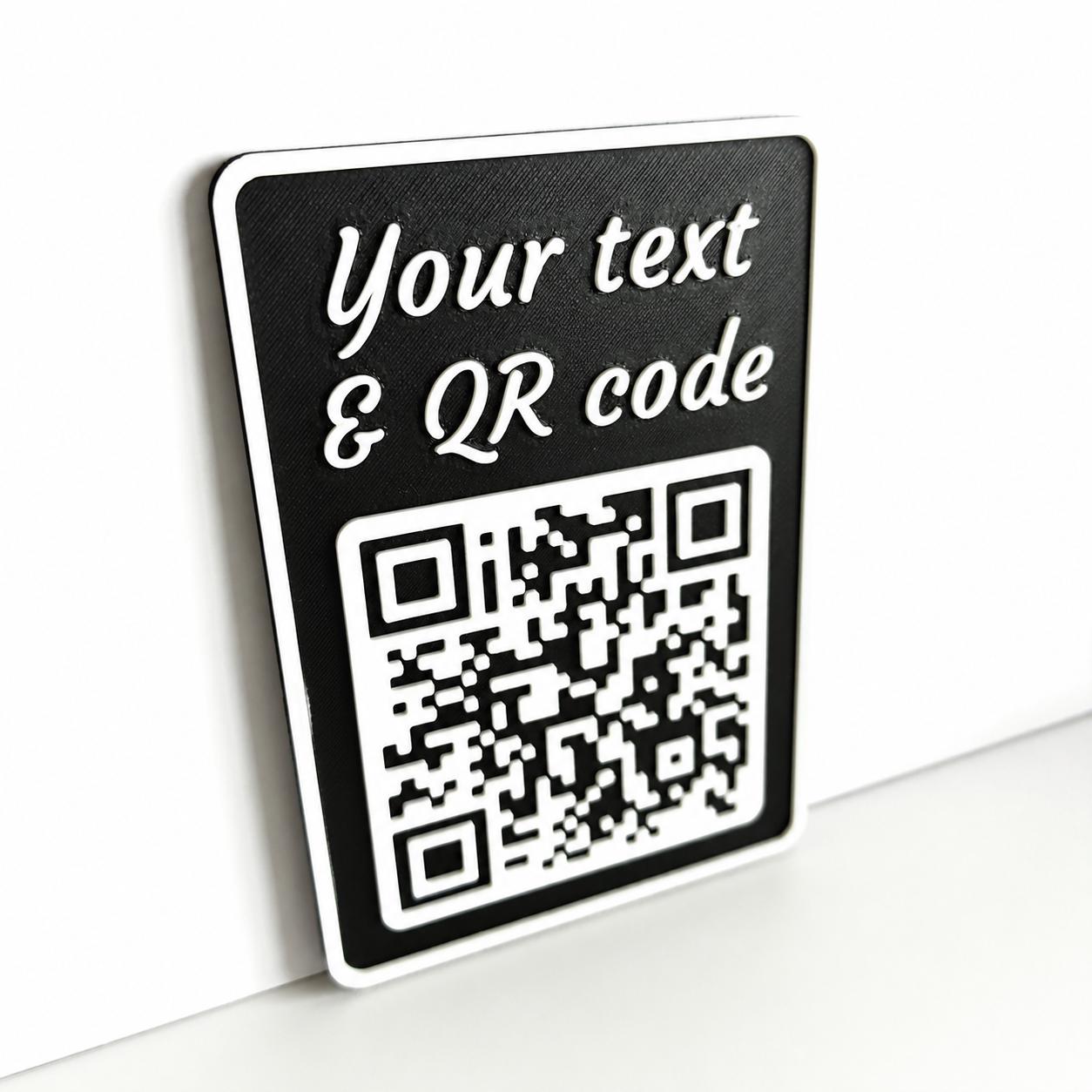 Personalised QR Code Sign Custom Social Media Follow Link Business Website Wi-Fi