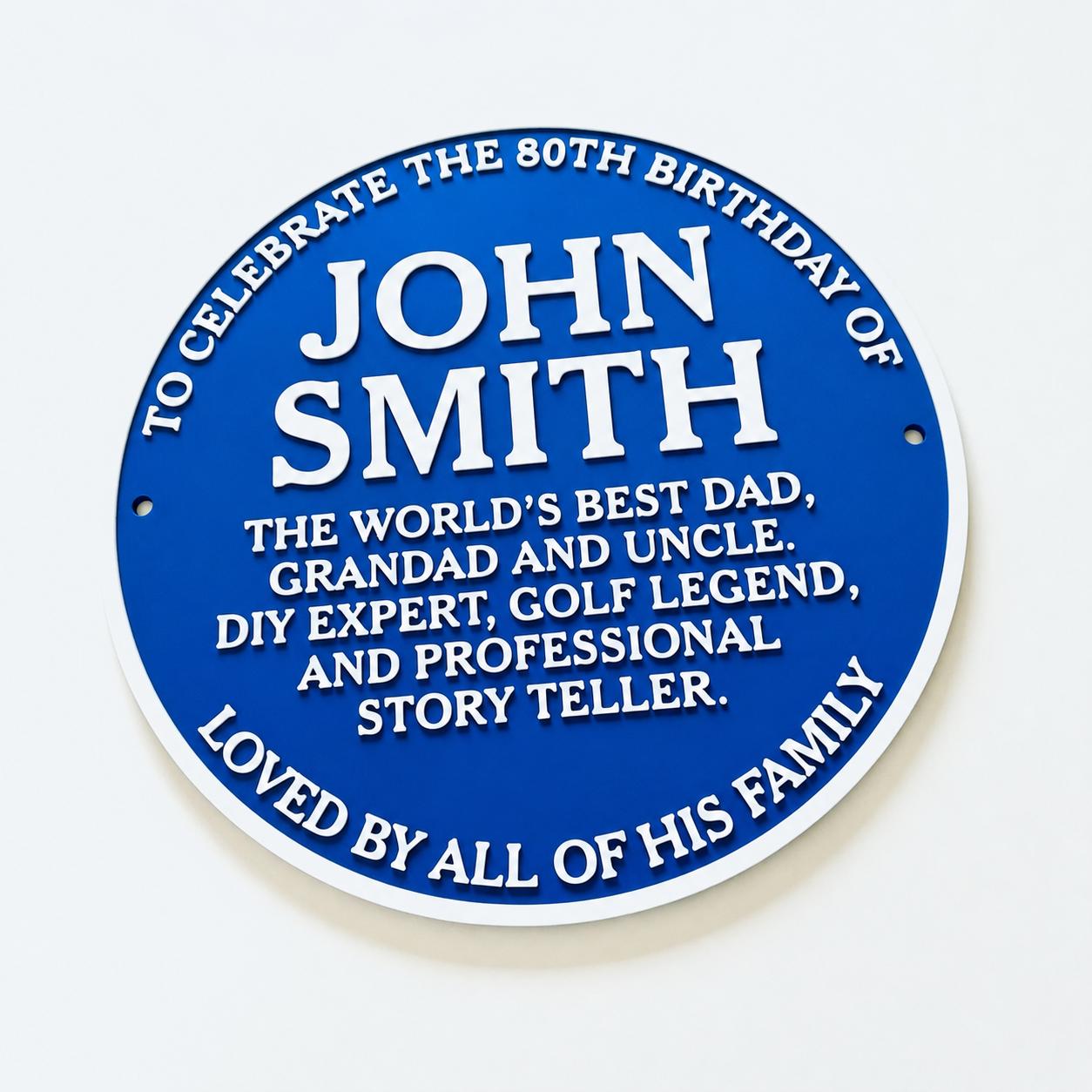 Personalised Blue Plaque - Fully Customised Heritage Style Wall Plate Sign Gift
