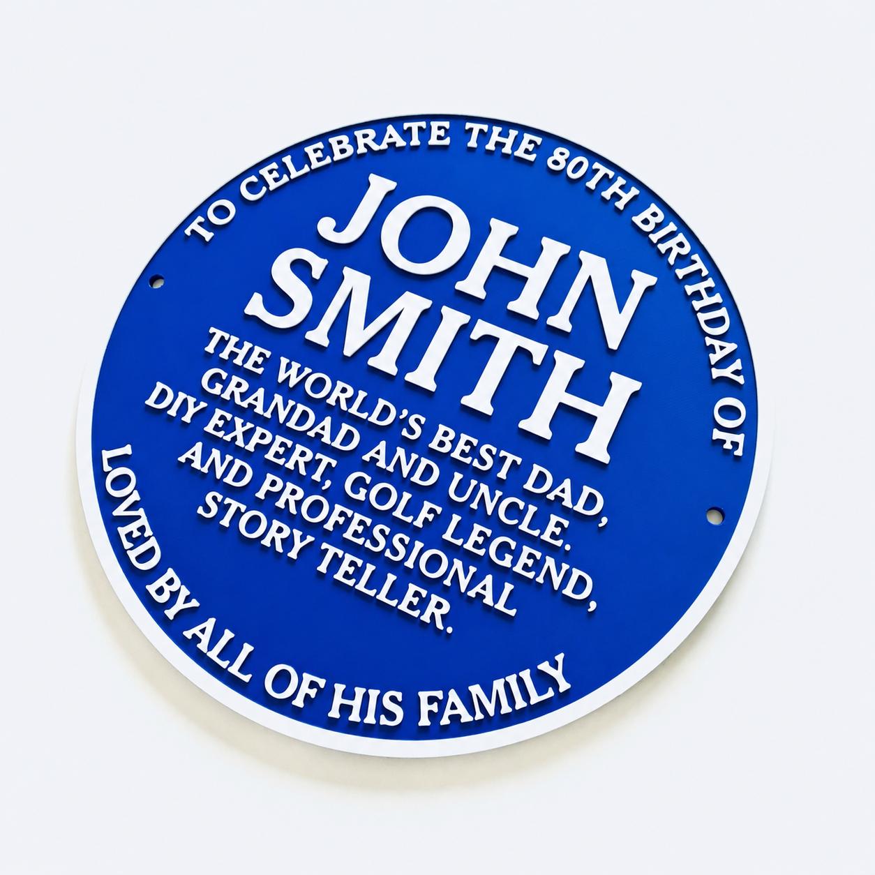 Personalised Blue Plaque - Fully Customised Heritage Style Wall Plate Sign Gift