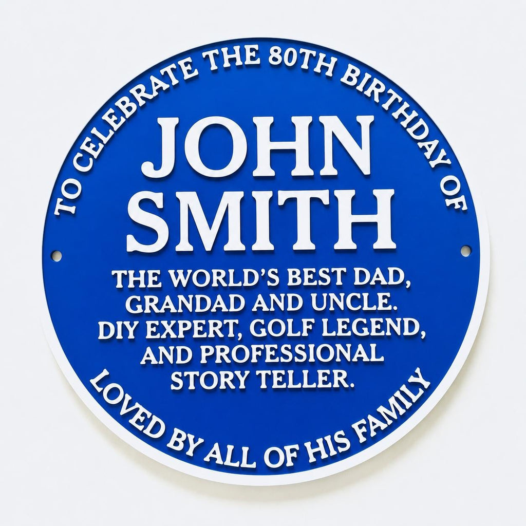 Personalised Blue Plaque - Fully Customised Heritage Style Wall Plate Sign Gift