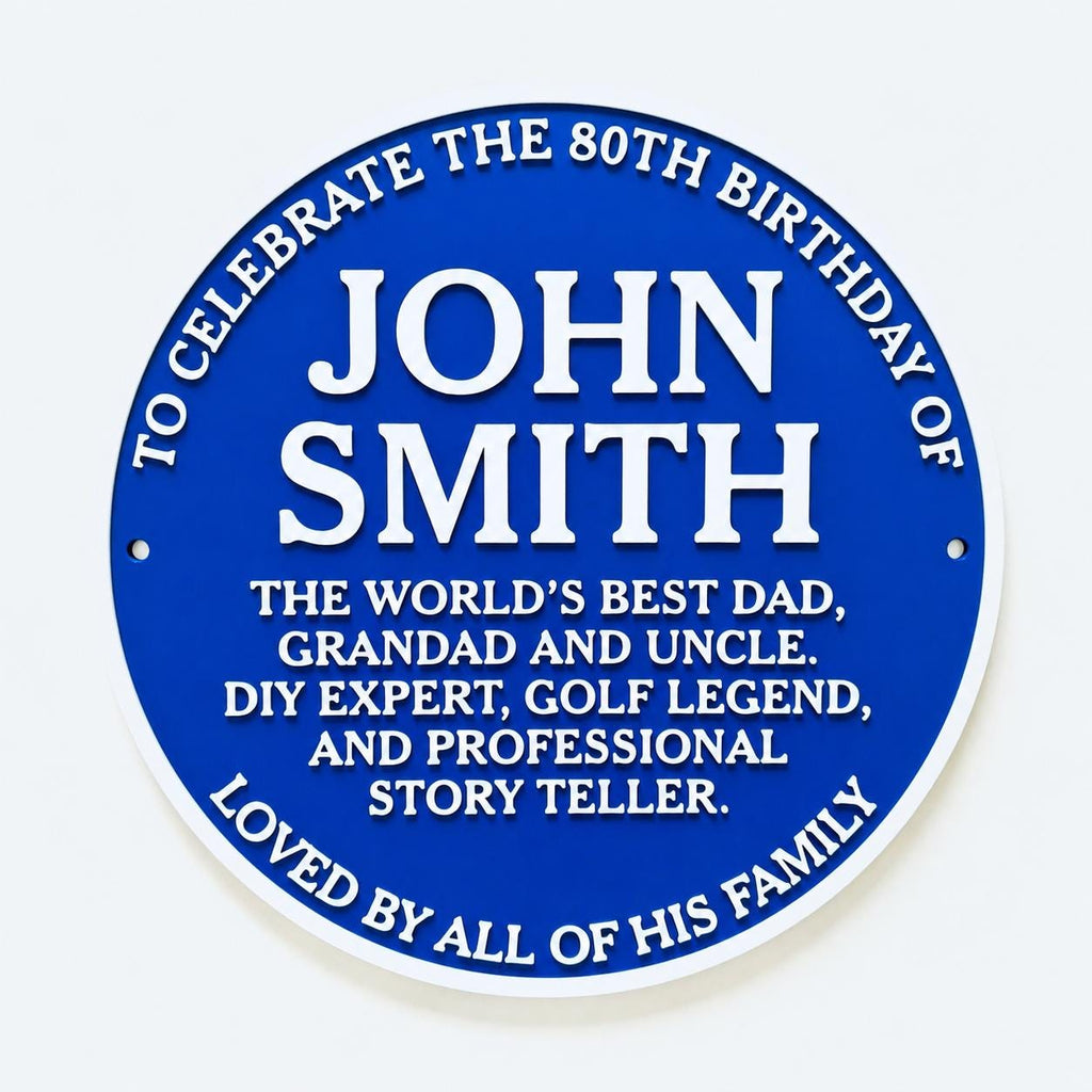 Personalised Blue Plaque - Fully Customised Heritage Style Wall Plate Sign Gift