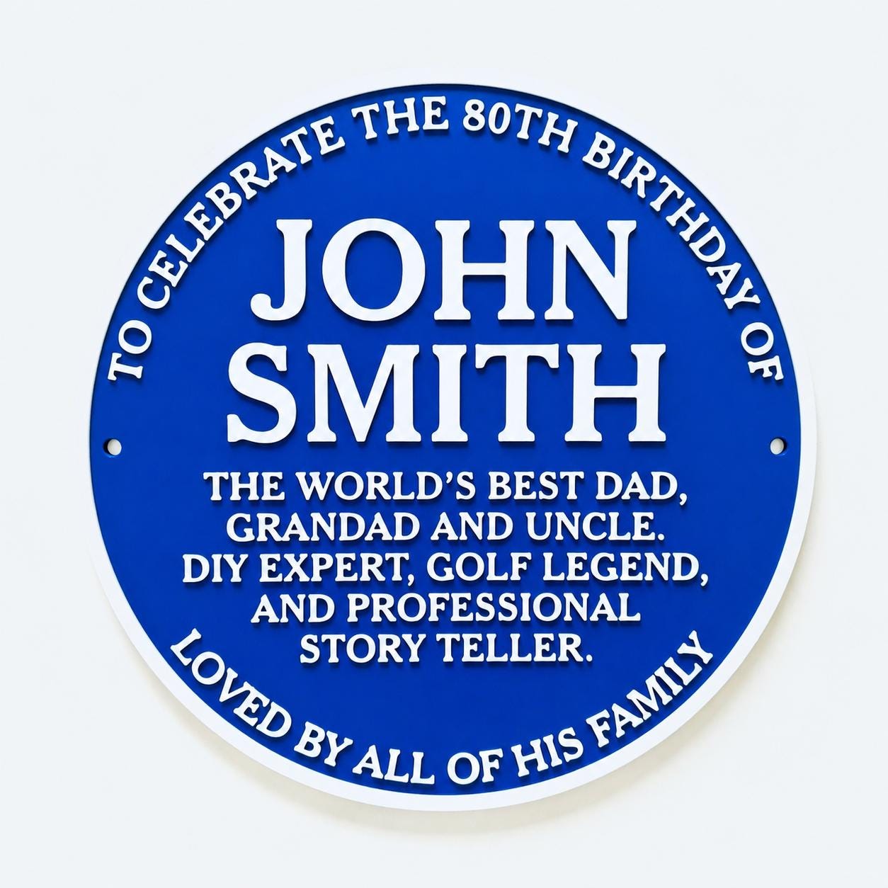 Personalised Blue Plaque - Fully Customised Heritage Style Wall Plate Sign Gift