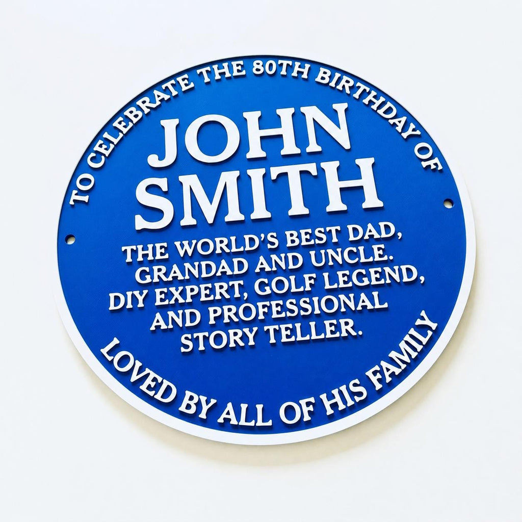 Personalised Blue Plaque - Fully Customised Heritage Style Wall Plate Sign Gift