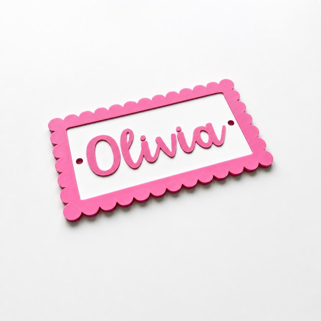Personalised Name Door Sign – Custom Girls Bedroom Pink Decoration Plate Plaque